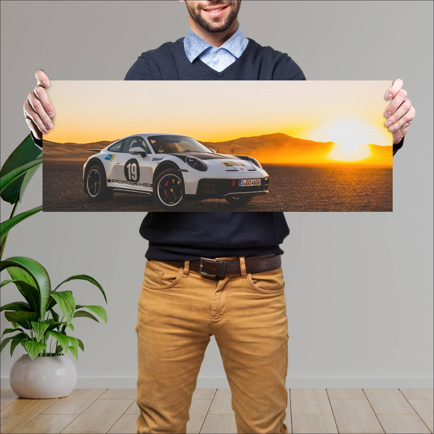 Cuadro grande 30x80cm 2023 Porsche 911 Dakar 012 Porsche