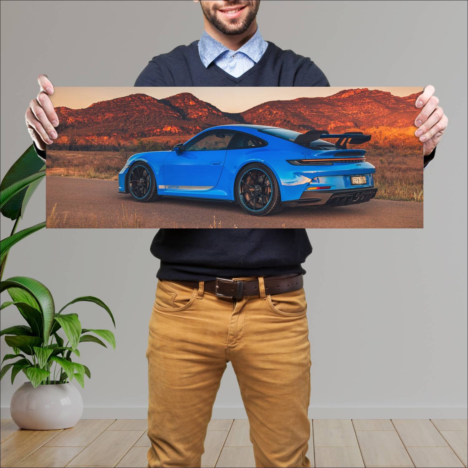 Cuadro grande 30x80cm 2022 Porsche 911 GT3 019 Porsche