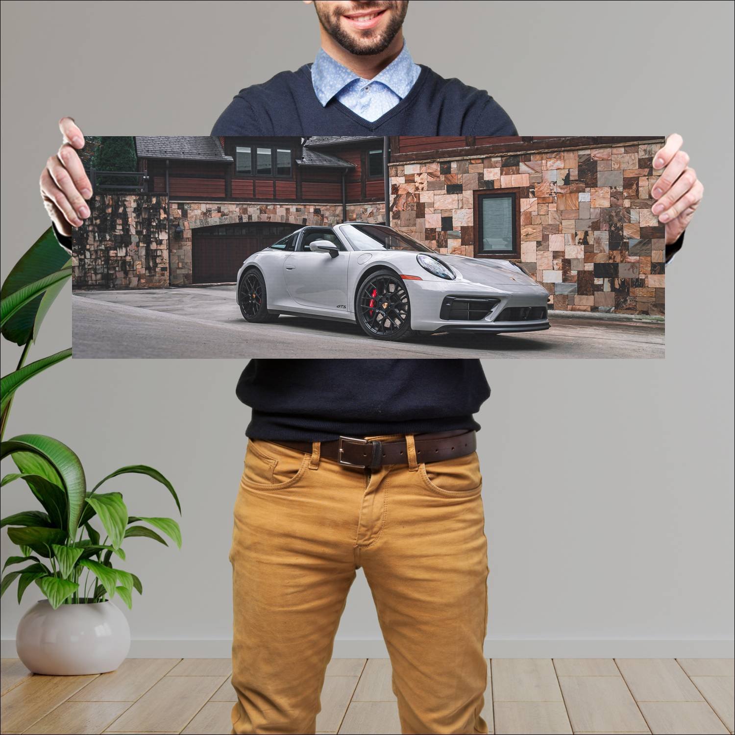 Cuadro grande 30x80cm 2022 Porsche 911 Targa 4 GTS 008 Porsche