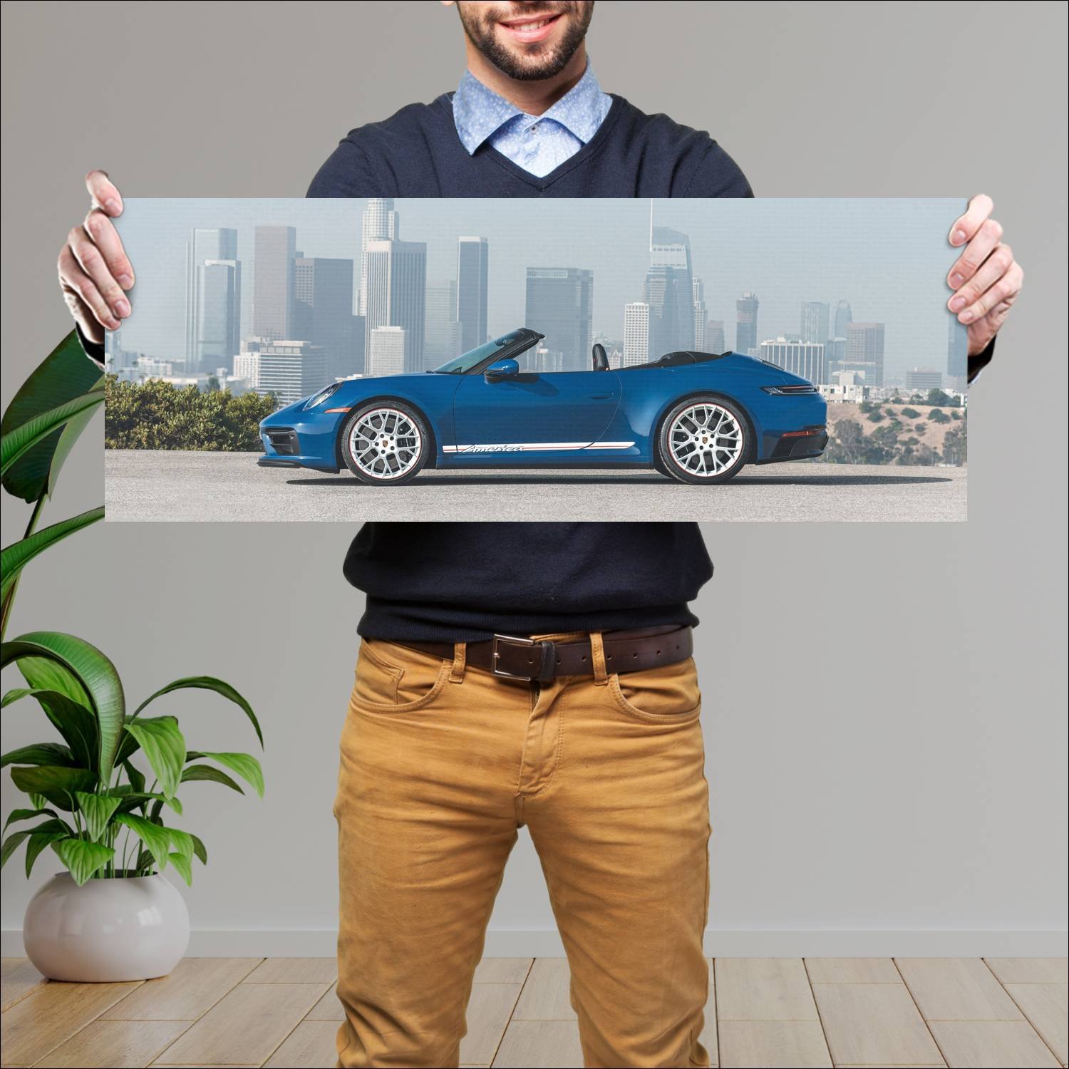 Cuadro grande 30x80cm 2023 Porsche 911 Carrera GTS Cabriolet Porsche