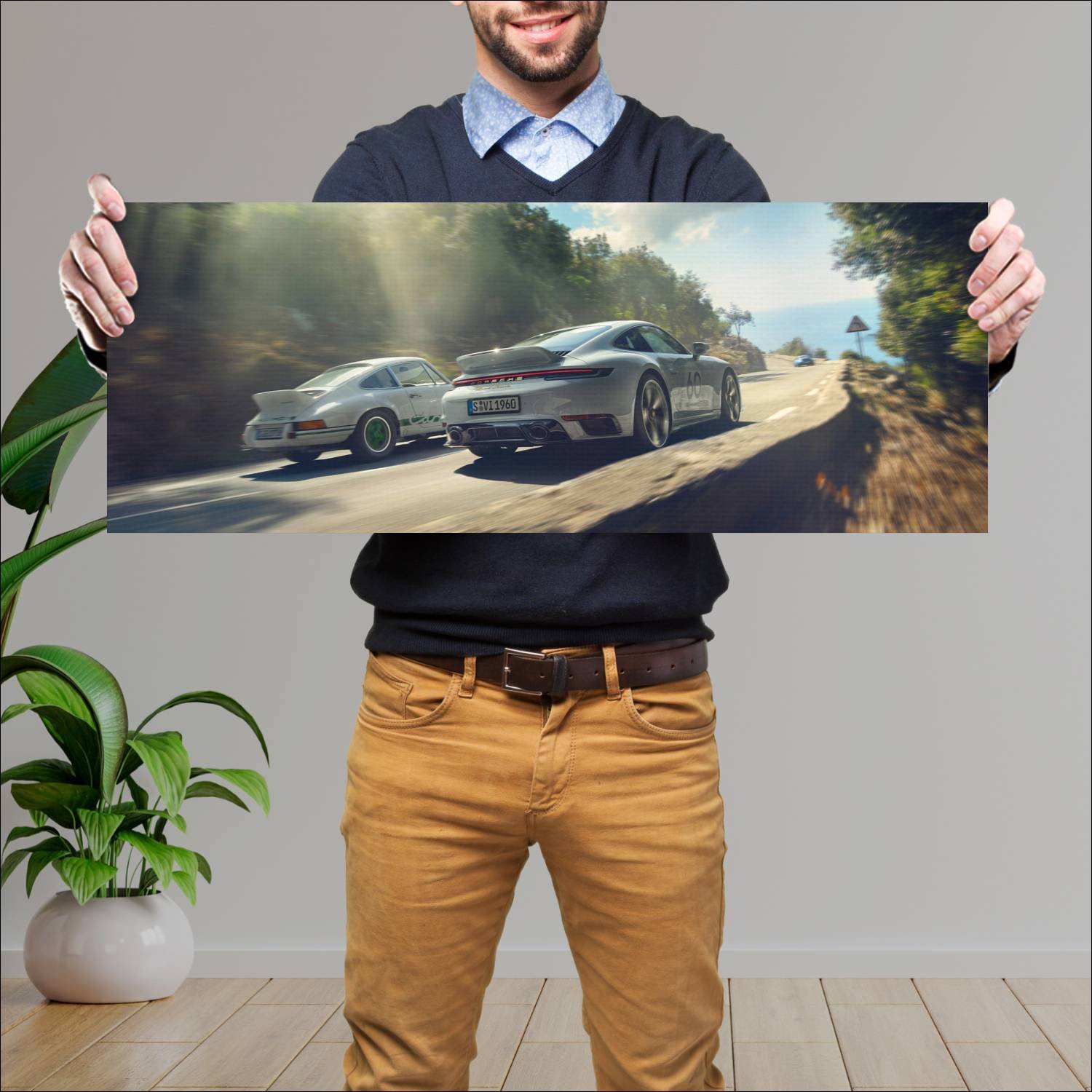 Cuadro grande 30x80cm 2023 Porsche 911 Sport Classic 010 Porsche