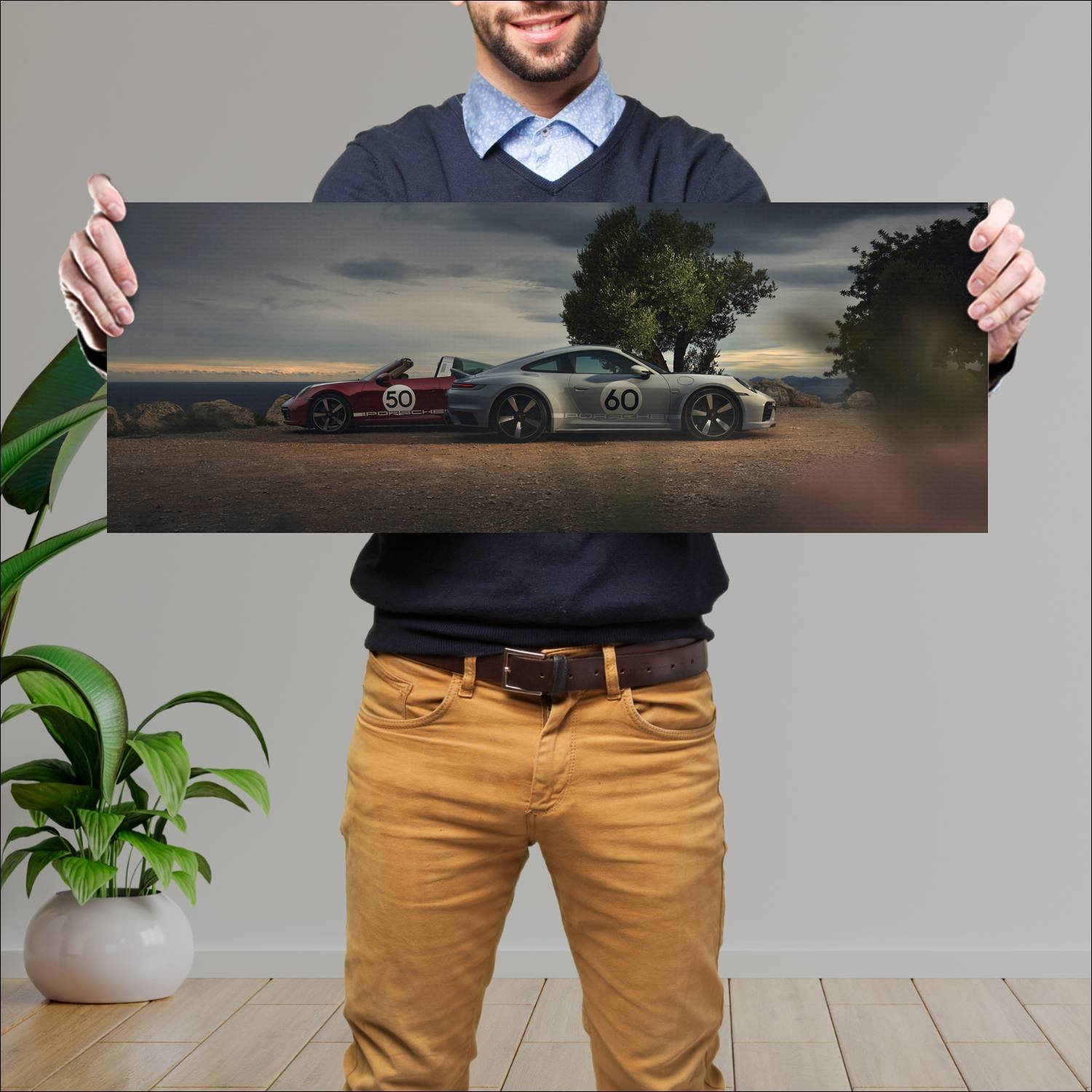 Cuadro grande 30x80cm 2023 Porsche 911 Sport Classic 011 Porsche