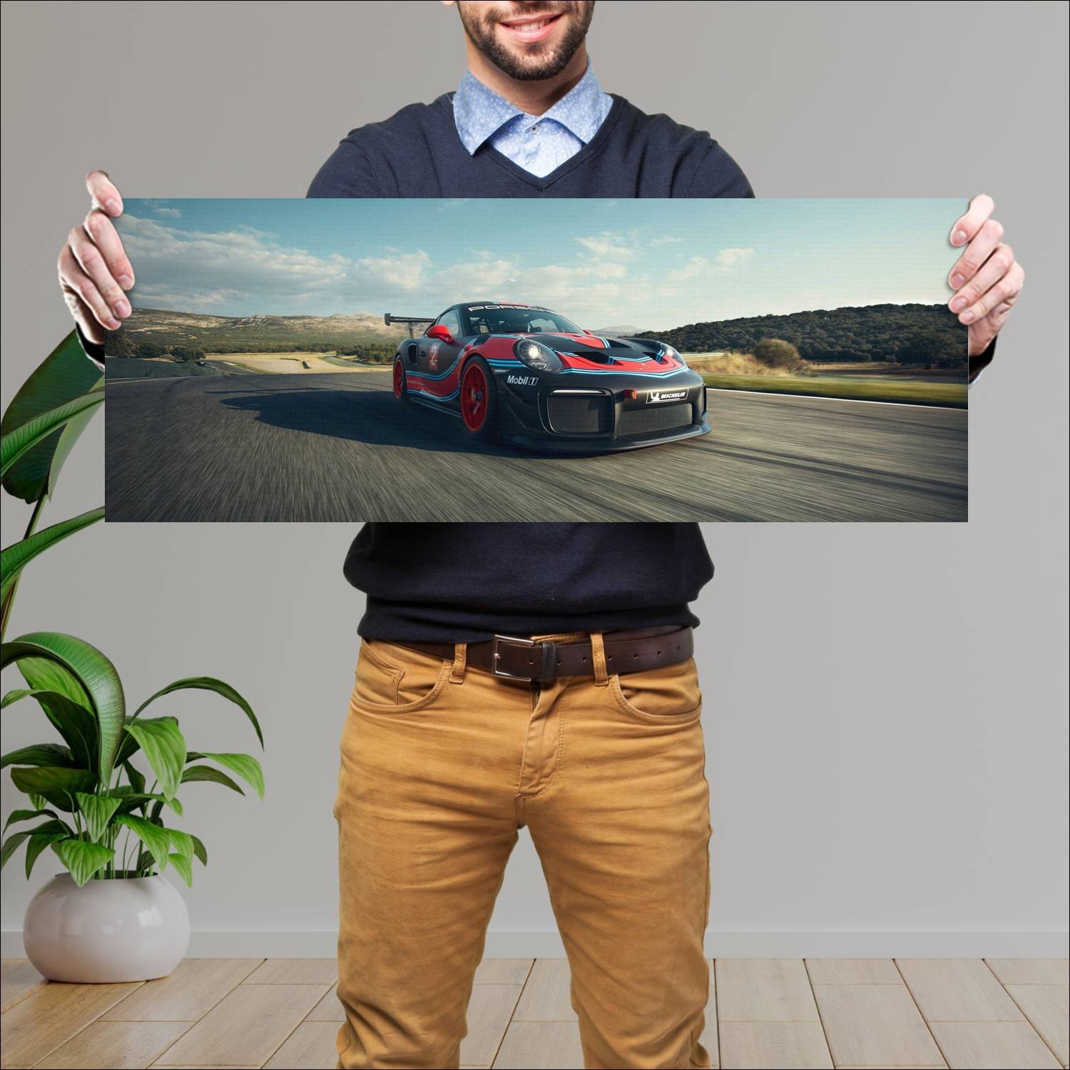 Cuadro grande 30x80cm 2019 Porsche 911 GT2 RS Clubsport 001 Porsche