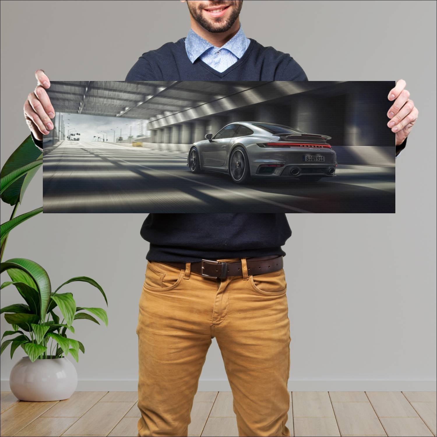 Cuadro grande 30x80cm 2020 Porsche 911 Turbo S 007 Porsche