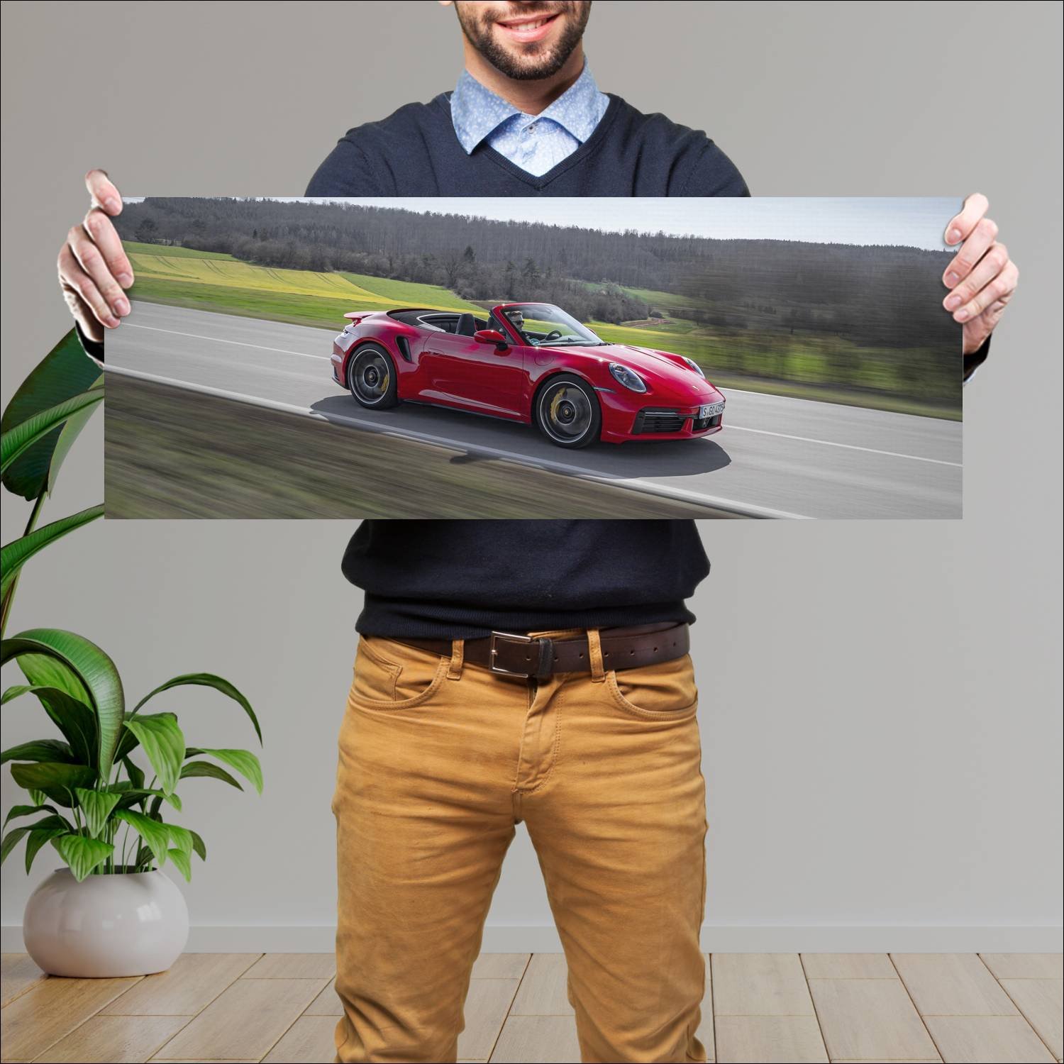 Cuadro grande 30x80cm 2020 Porsche 911 Turbo S 013 Porsche
