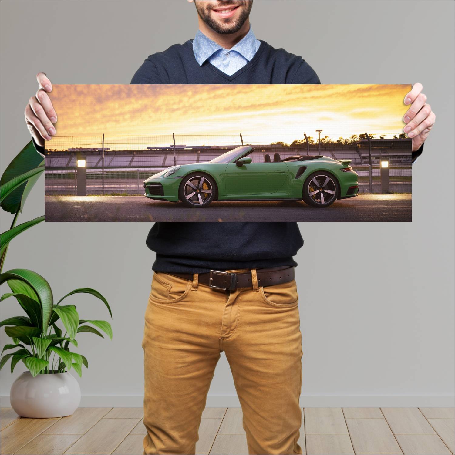 Cuadro grande 30x80cm 2021 Porsche 911 Turbo 012 Porsche