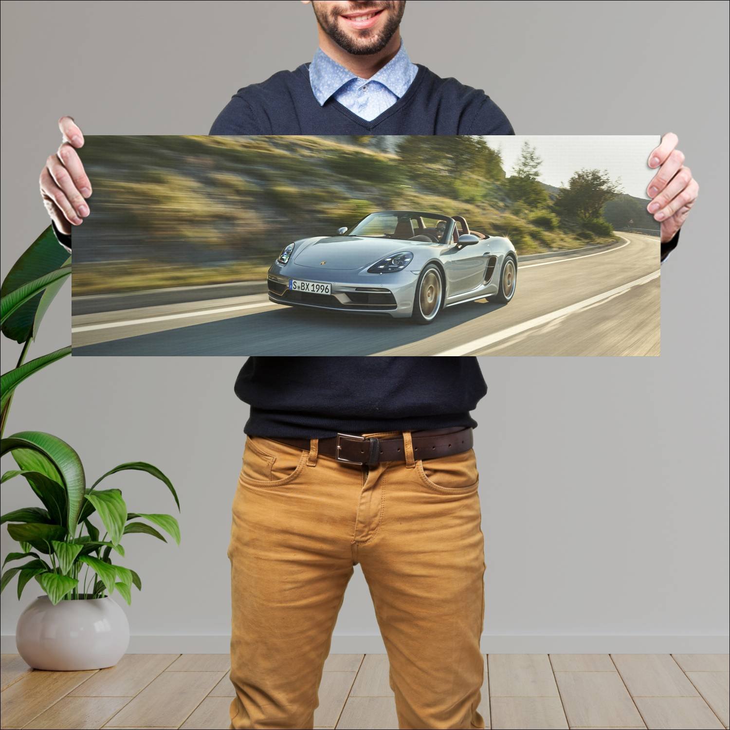 Cuadro grande 30x80cm 2021 Porsche Boxster 25 Years Edition 9 Porsche