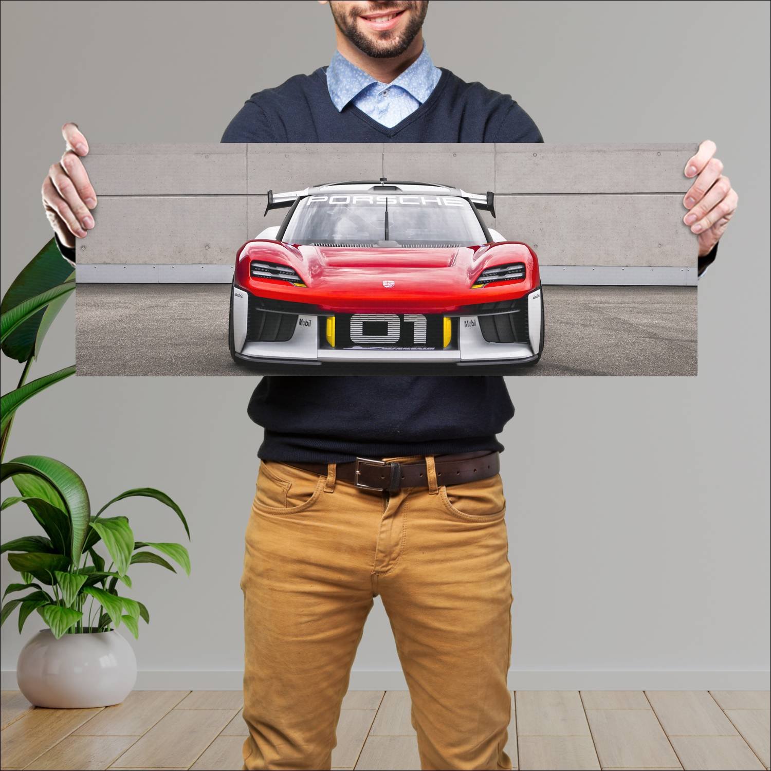 Cuadro grande 30x80cm 2021 Porsche Mission R Concept 005 Porsche