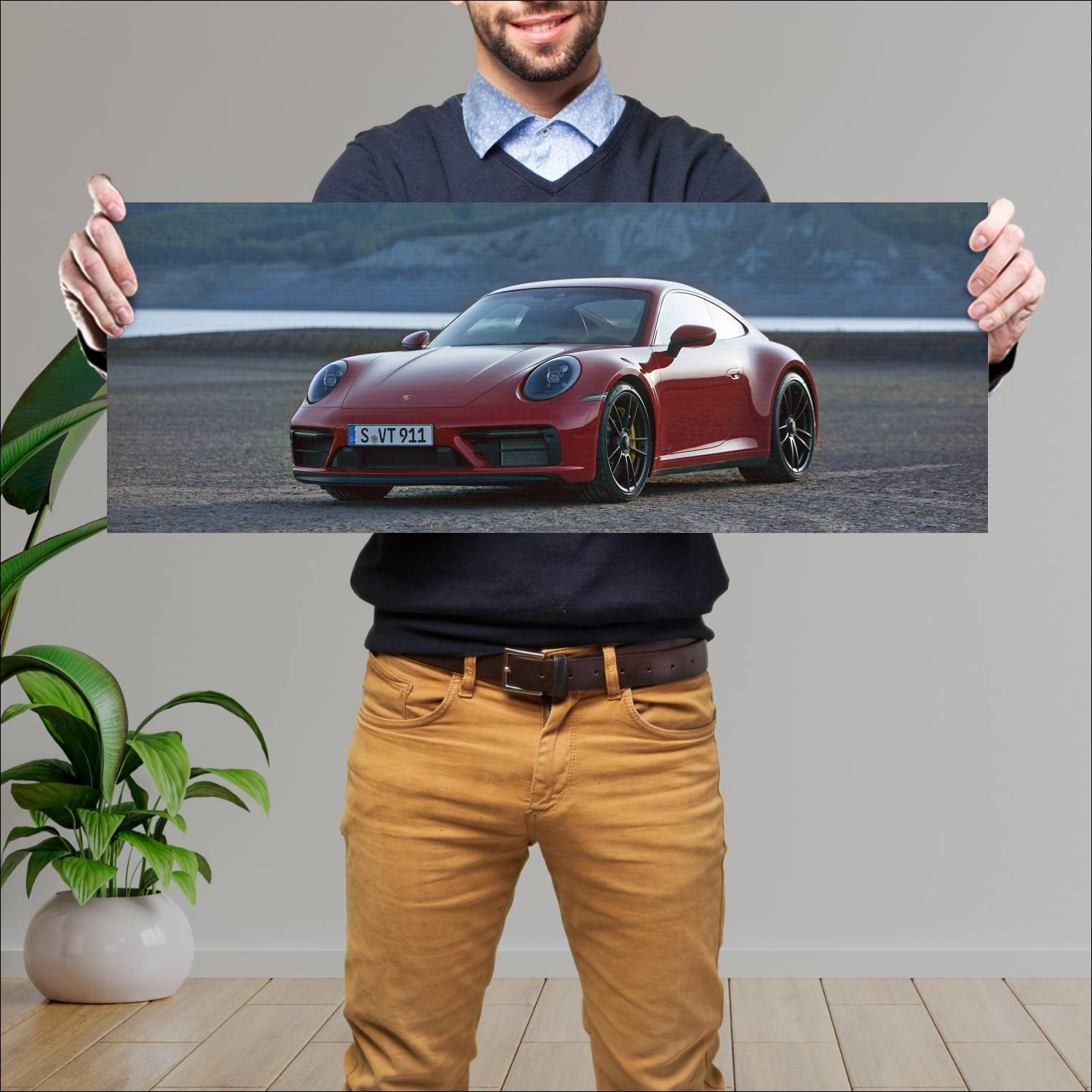 Cuadro grande 30x80cm 2022 Porsche 911 Carrera GTS 001 Porsche