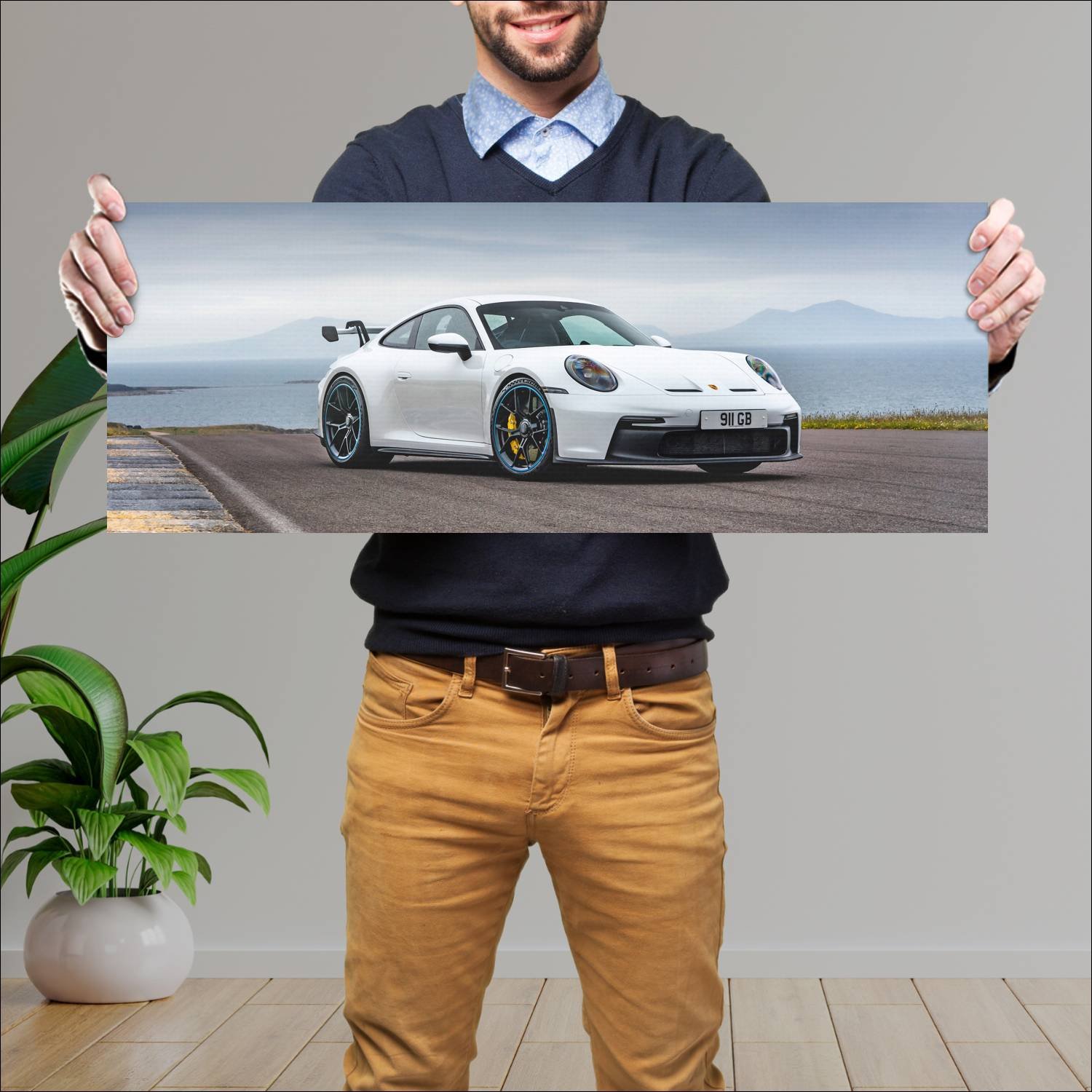 Cuadro grande 30x80cm 2022 Porsche 911 GT3 015 Porsche