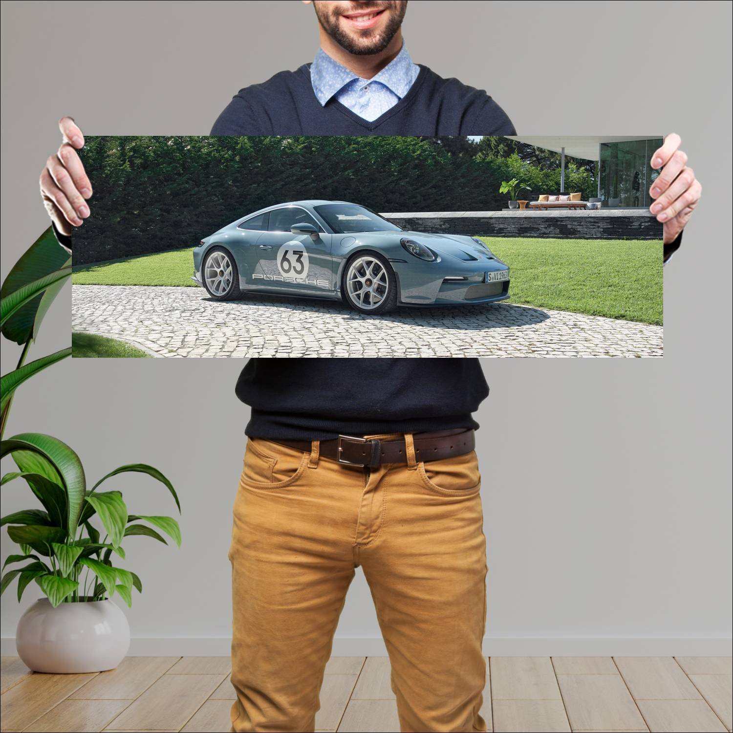 Cuadro grande 30x80cm 2024 Porsche 911 S T 003 Porsche