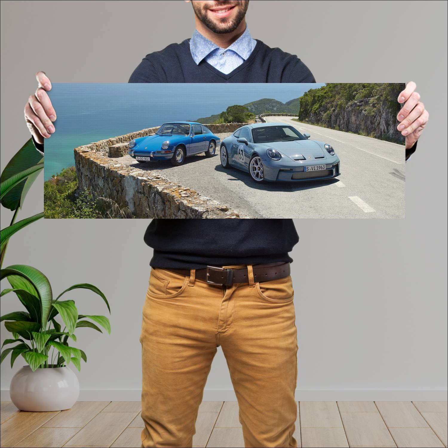 Cuadro grande 30x80cm 2024 Porsche 911 ST Porsche