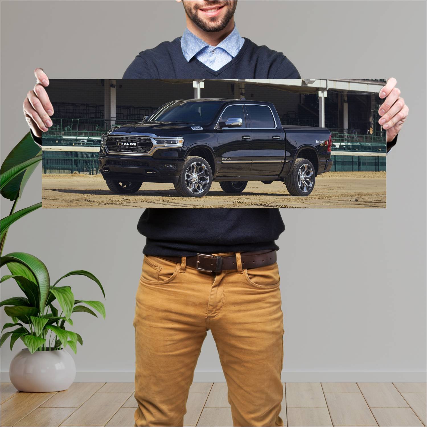 Cuadro grande 30x80cm 2019 ram 1500 limited crew c 43 Ram