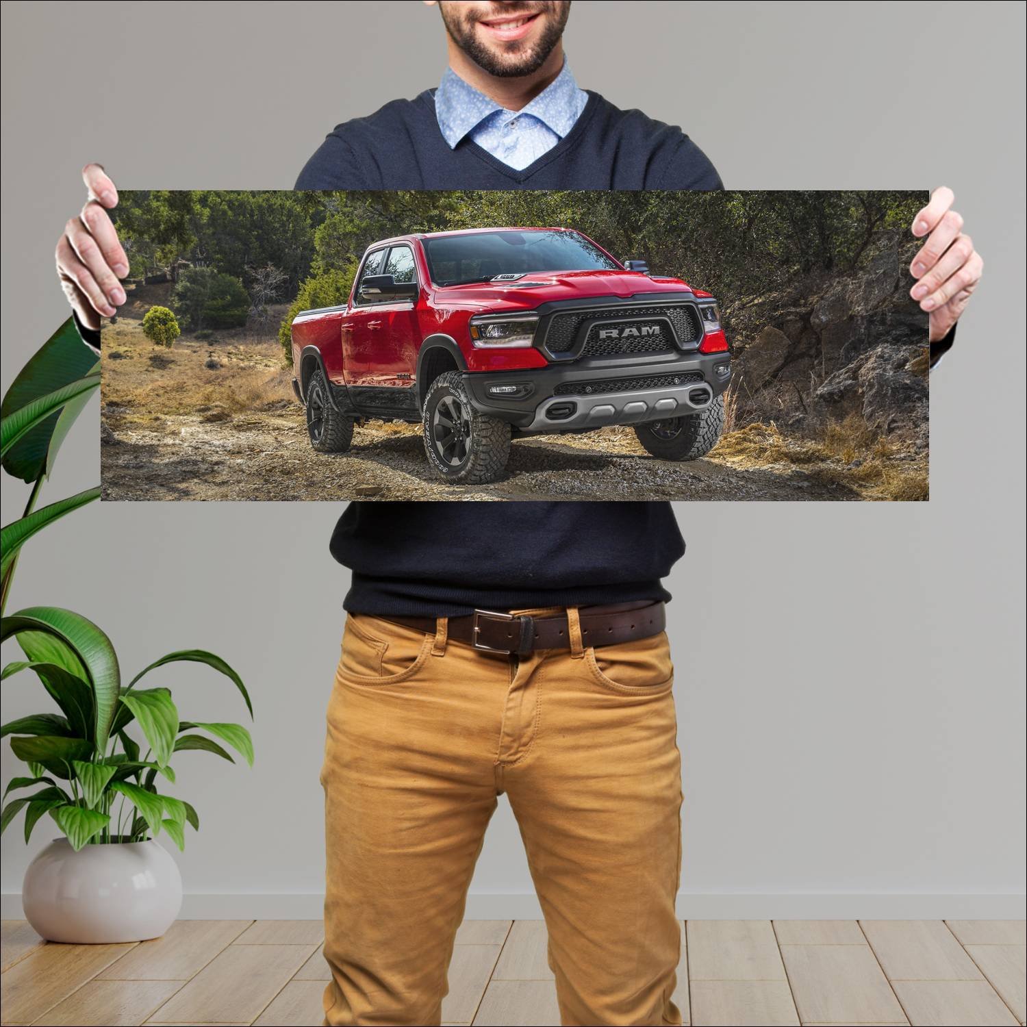 Cuadro grande 30x80cm 2019 ram 1500 rebel quad cab 50 Ram