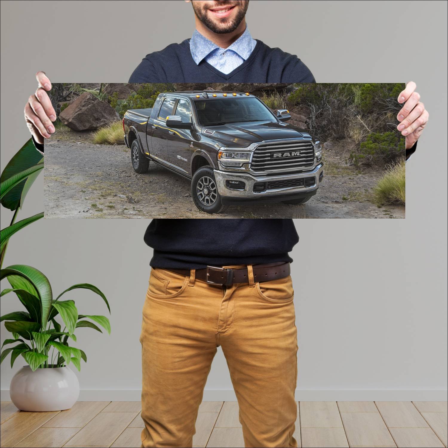 Cuadro grande 30x80cm 2019 ram 2500 longhorn mega 57 Ram