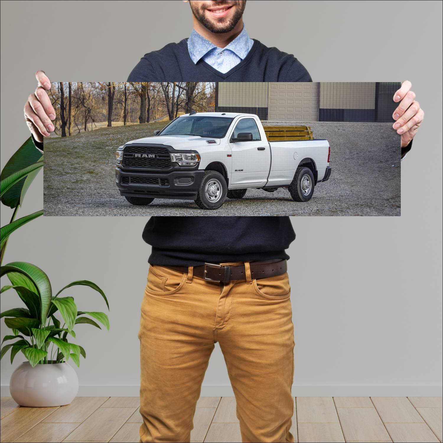 Cuadro grande 30x80cm 2019 ram 2500 tradesman regu 61 Ram