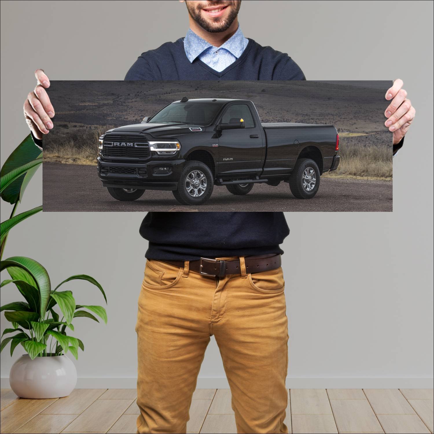 Cuadro grande 30x80cm 2019 ram 3500 big horn regul 62 Ram