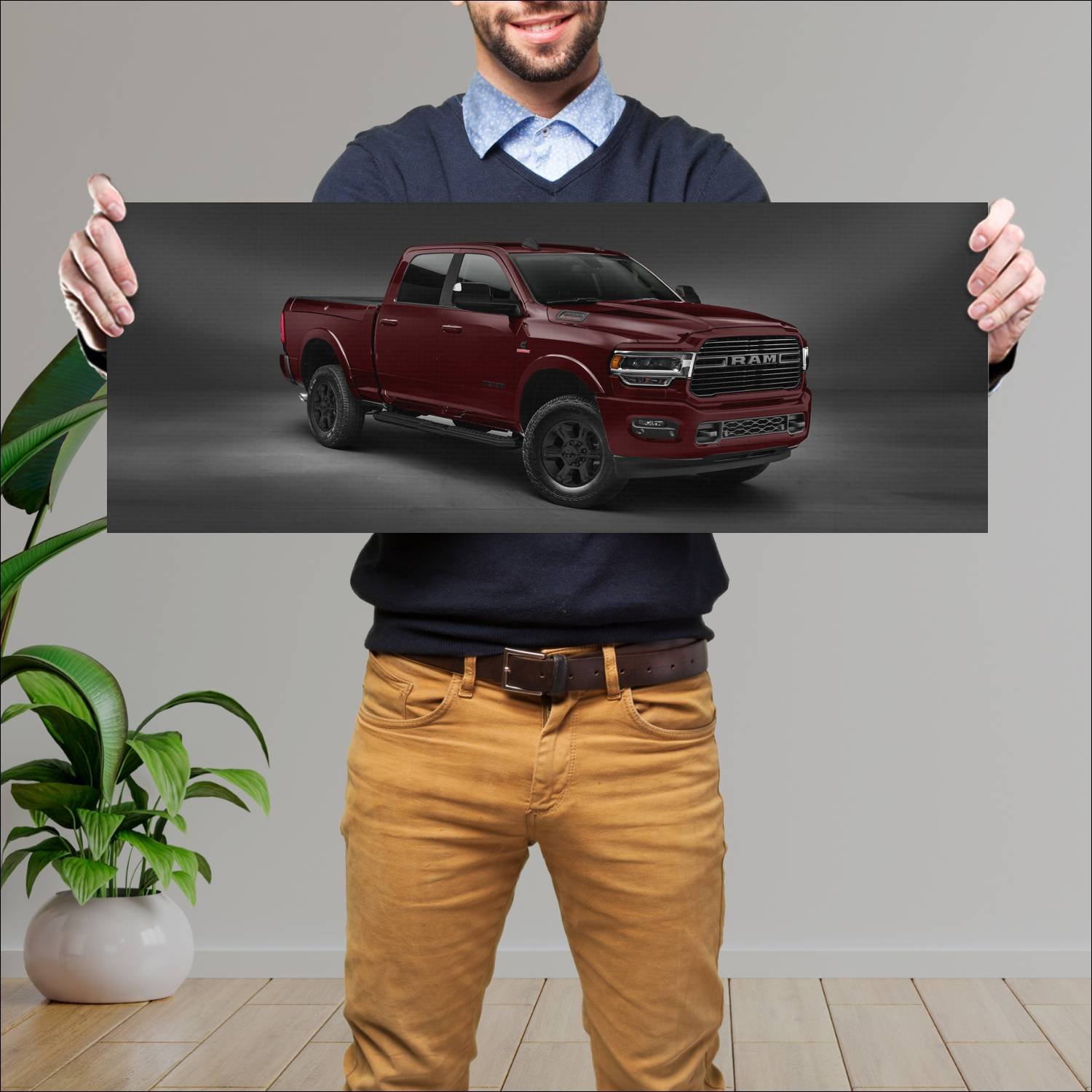 Cuadro grande 30x80cm 2020 ram 2500 laramie crew c 66 Ram