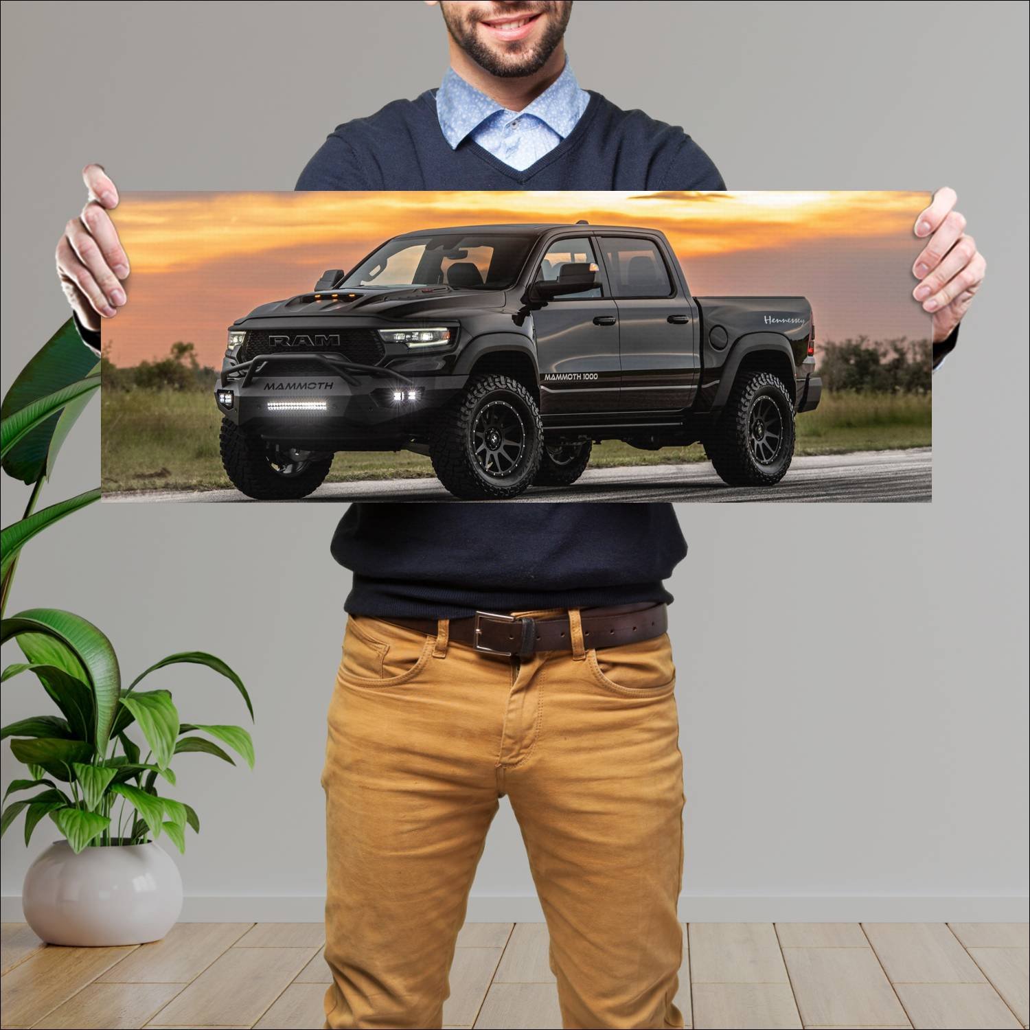 Cuadro grande 30x80cm 2021 hennessey mammoth 1000 67 Ram