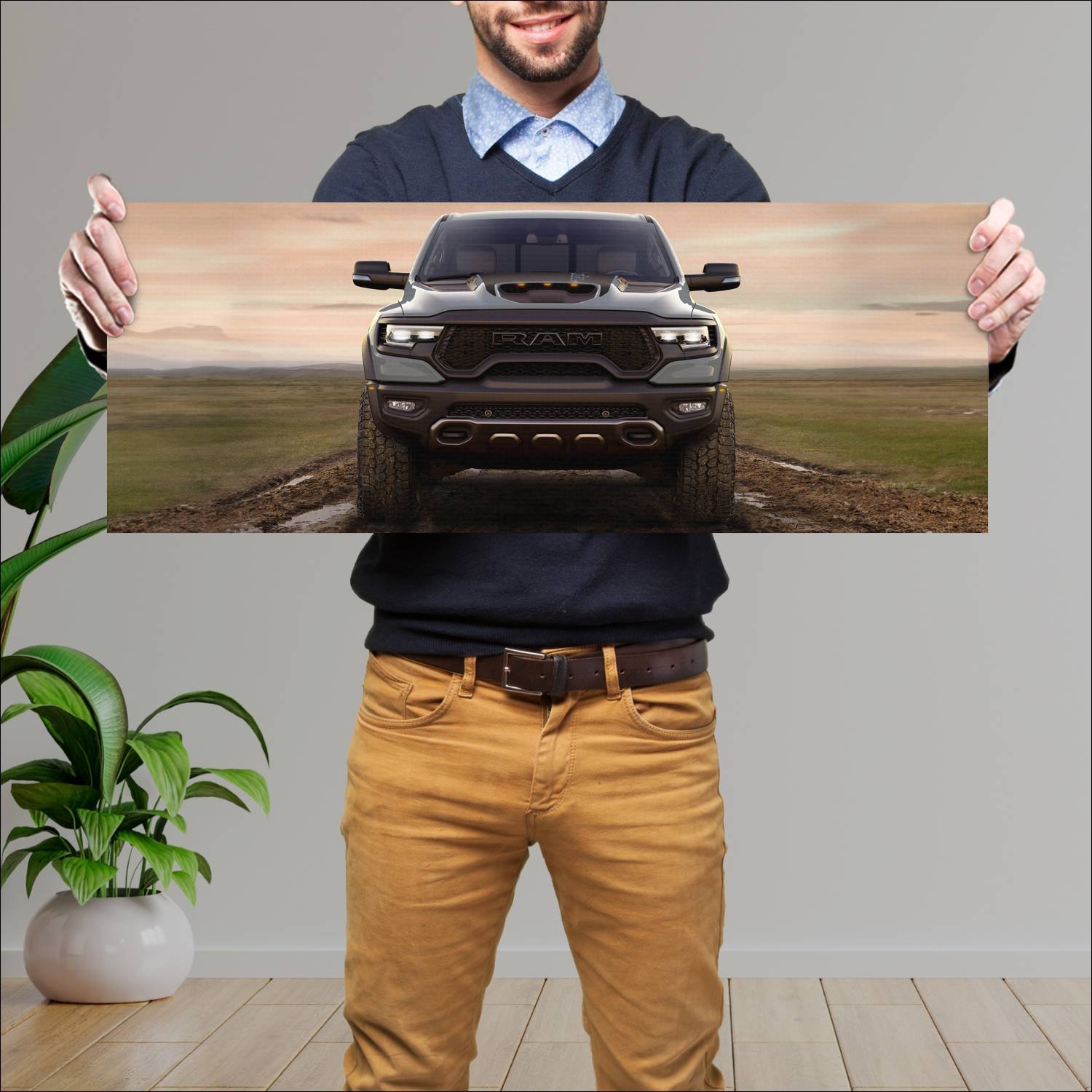 Cuadro grande 30x80cm 2021 ram 1500 trx crew cab 1 71 Ram