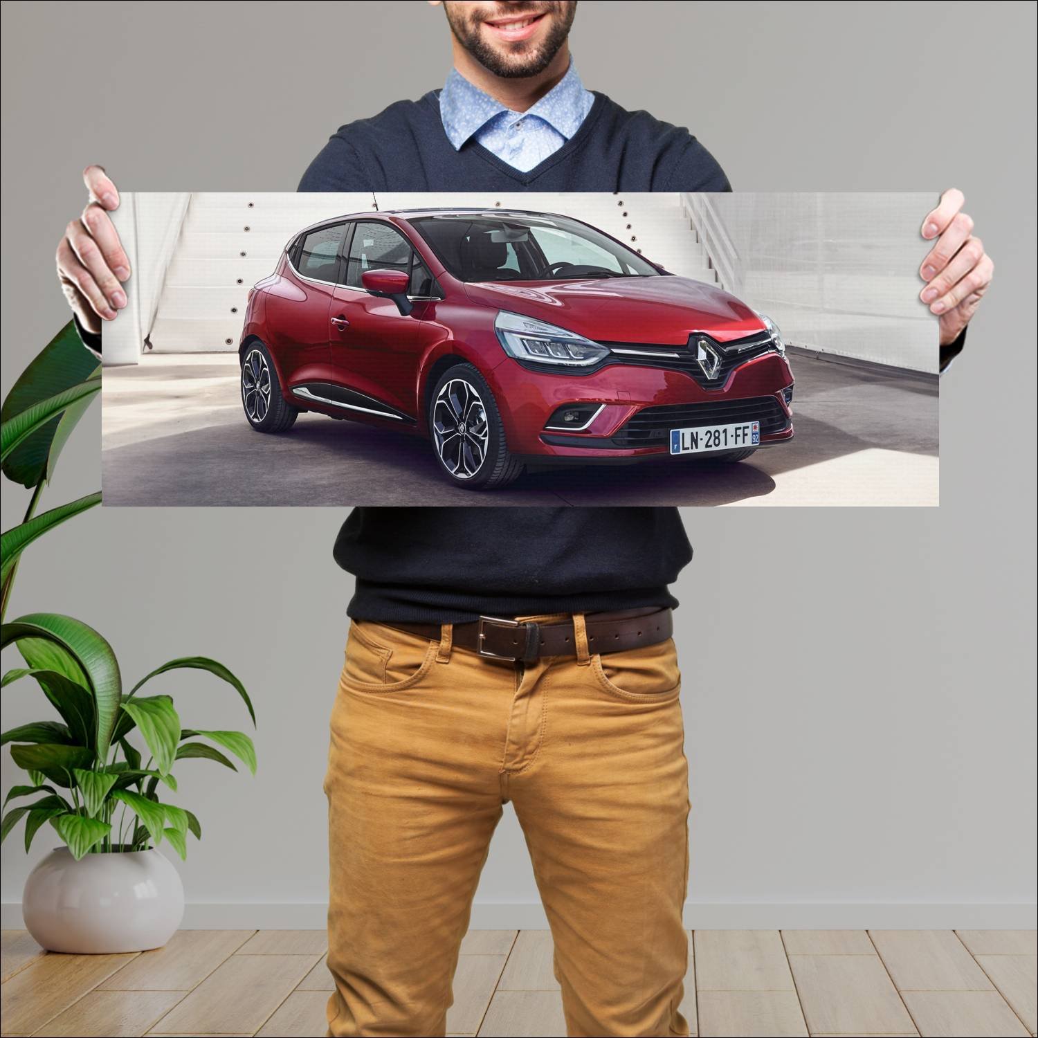 Cuadro grande 30x80cm 2016 renault clio auto 93 Renault
