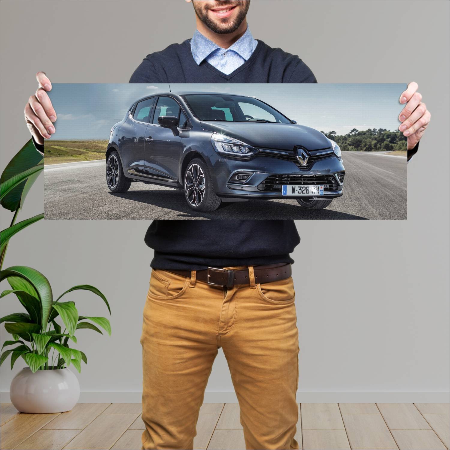 Cuadro grande 30x80cm 2016 renault clio auto 94 Renault