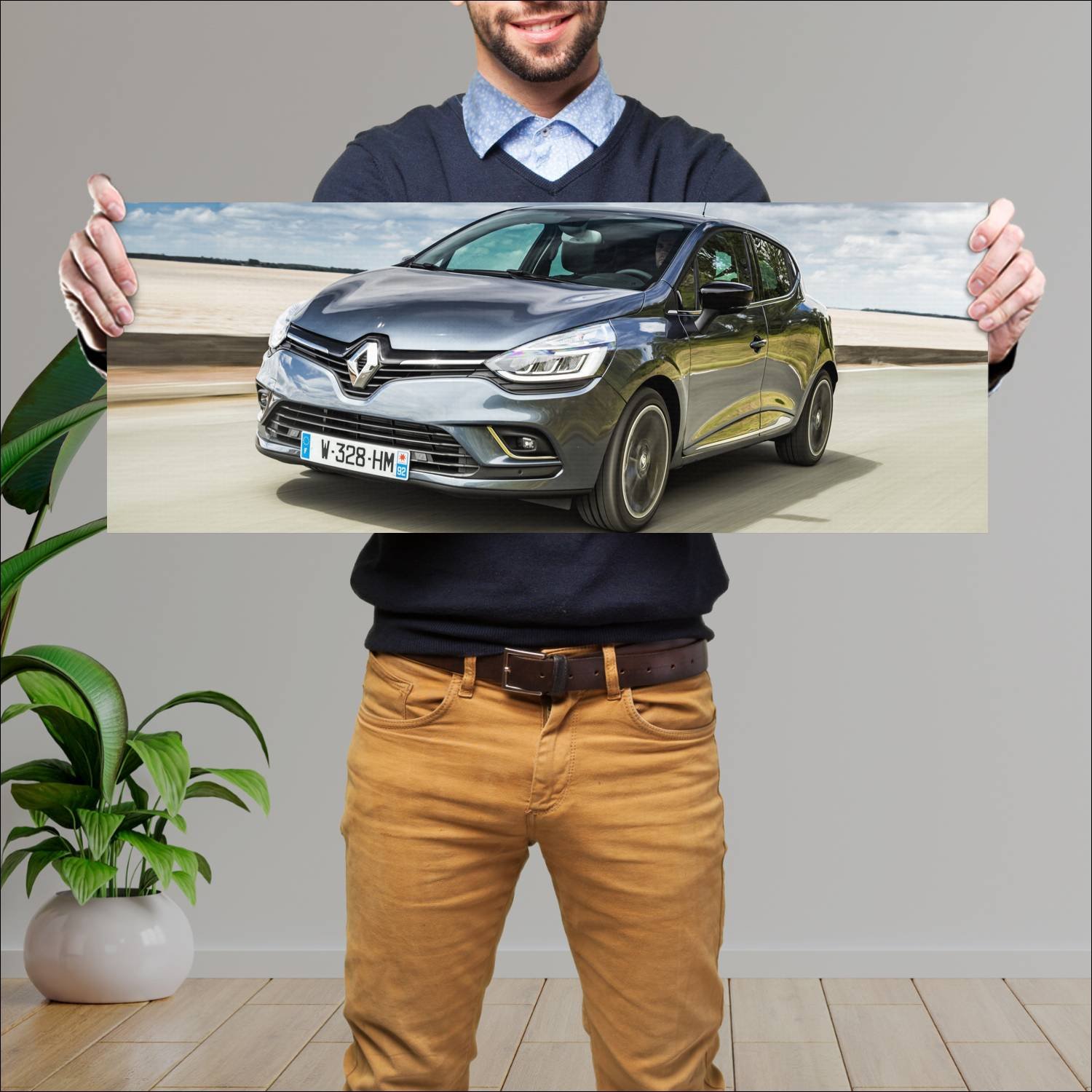 Cuadro grande 30x80cm 2016 renault clio auto 95 Renault