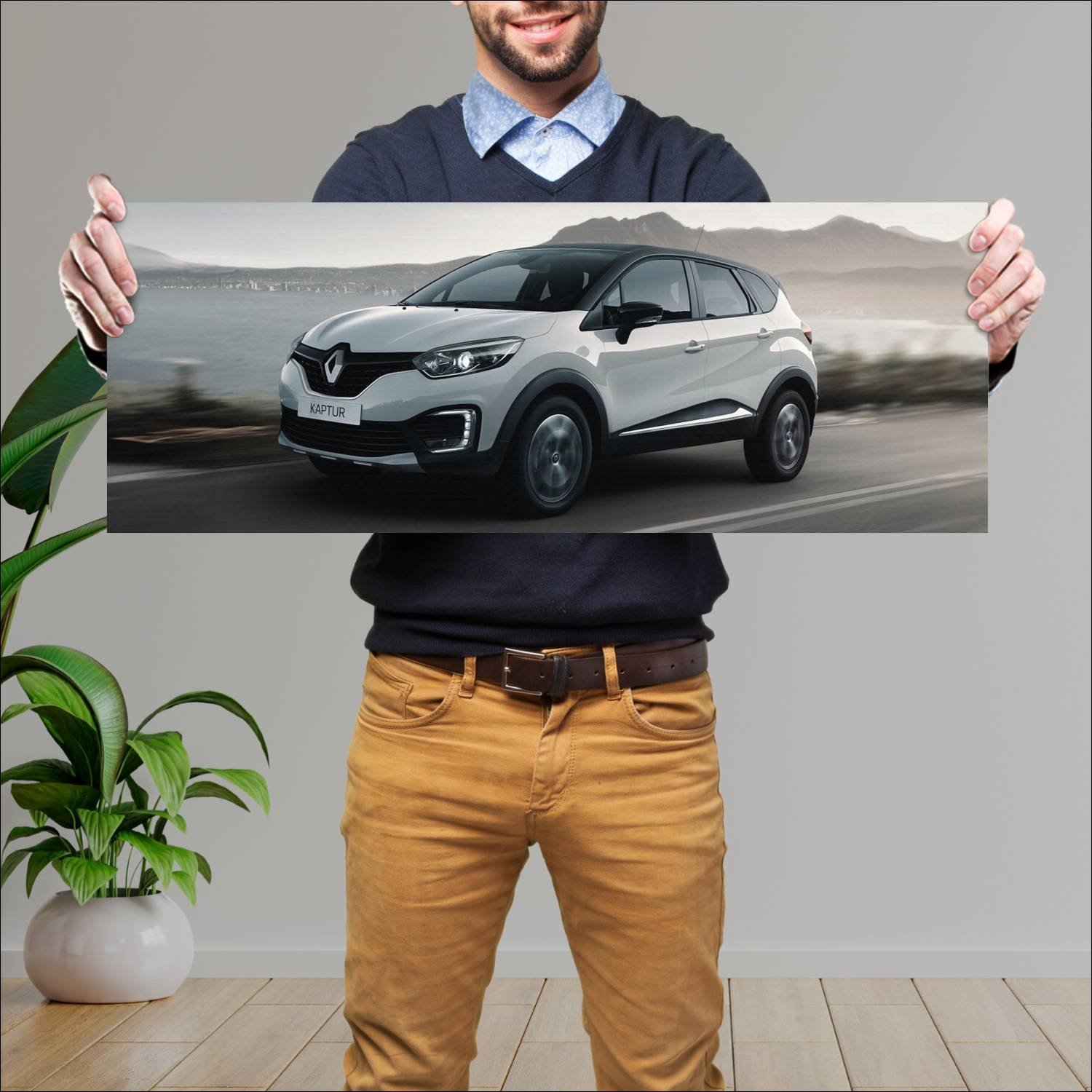 Cuadro grande 30x80cm 2016 renault kaptur auto 102 Renault