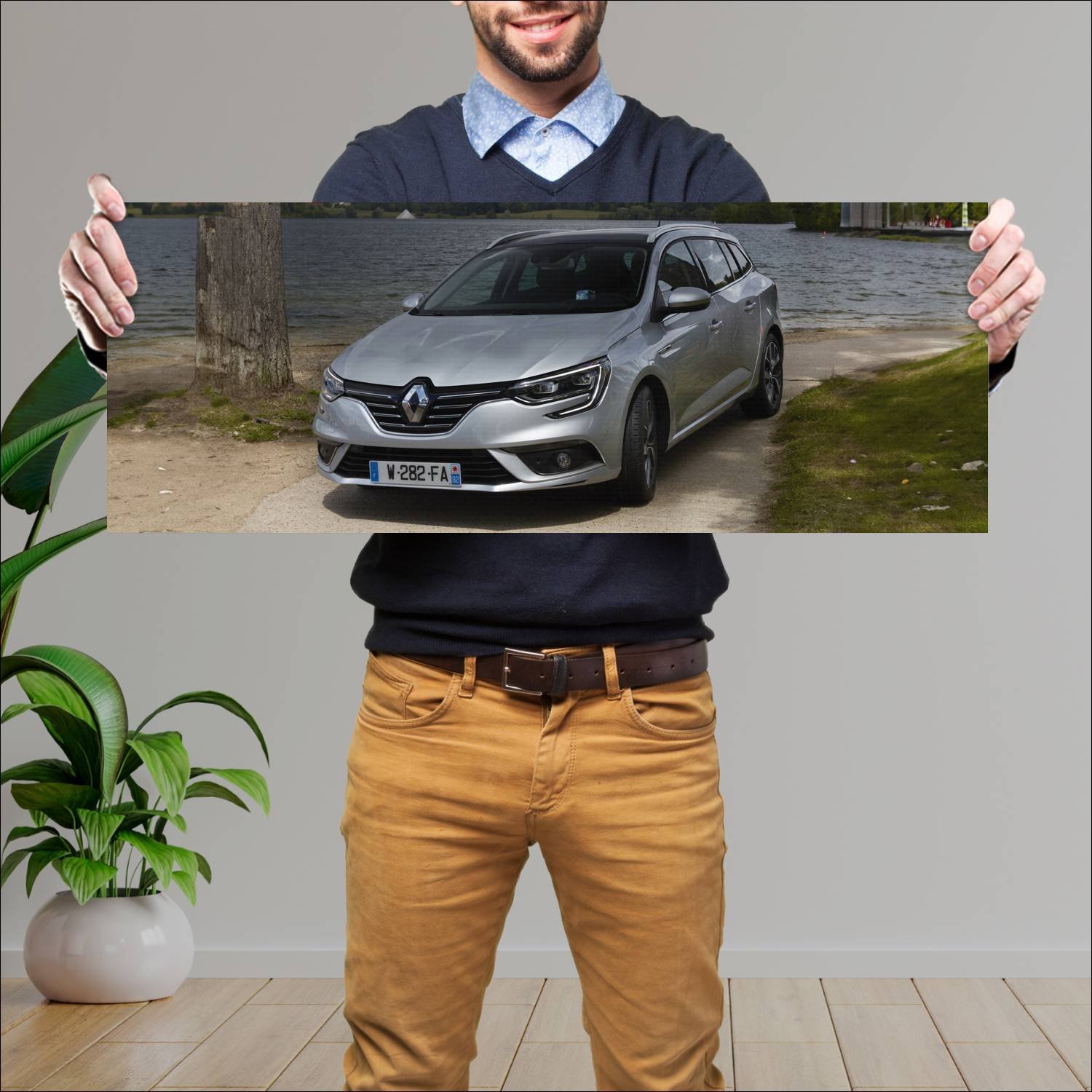 Cuadro grande 30x80cm 2016 renault megane estate 5 105 Renault