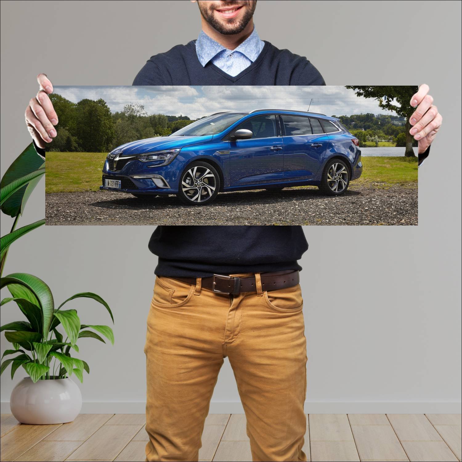 Cuadro grande 30x80cm 2016 renault megane gt estat 107 Renault