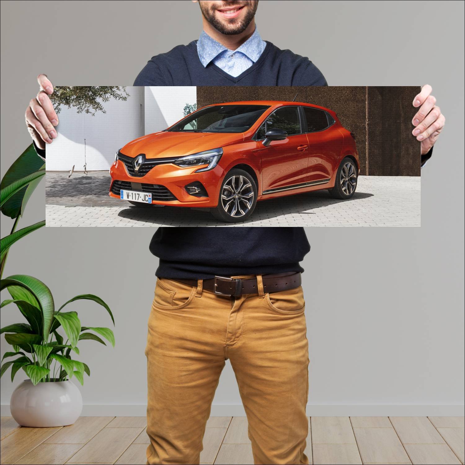 Cuadro grande 30x80cm 2019 renault clio auto 164 Renault