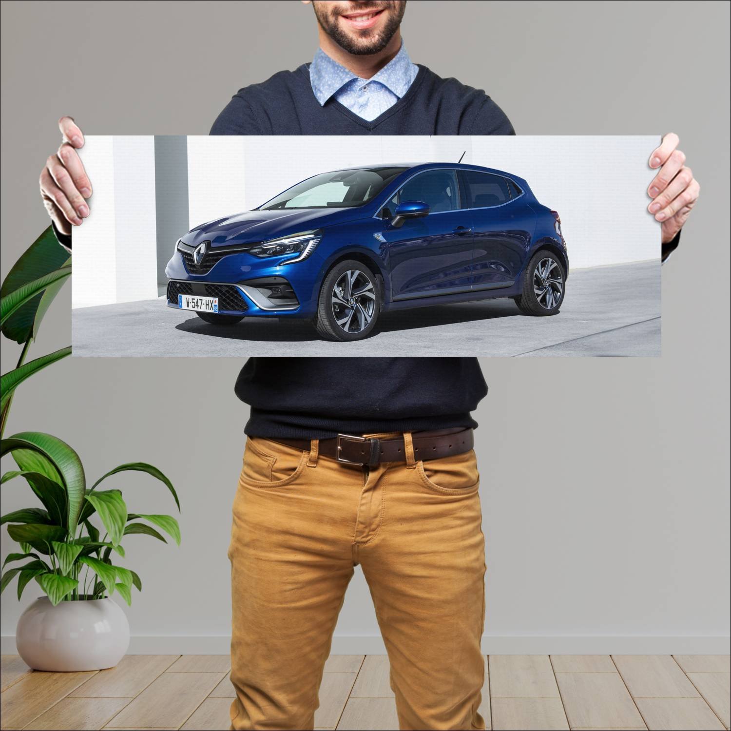 Cuadro grande 30x80cm 2019 renault clio rs line 91 165 Renault