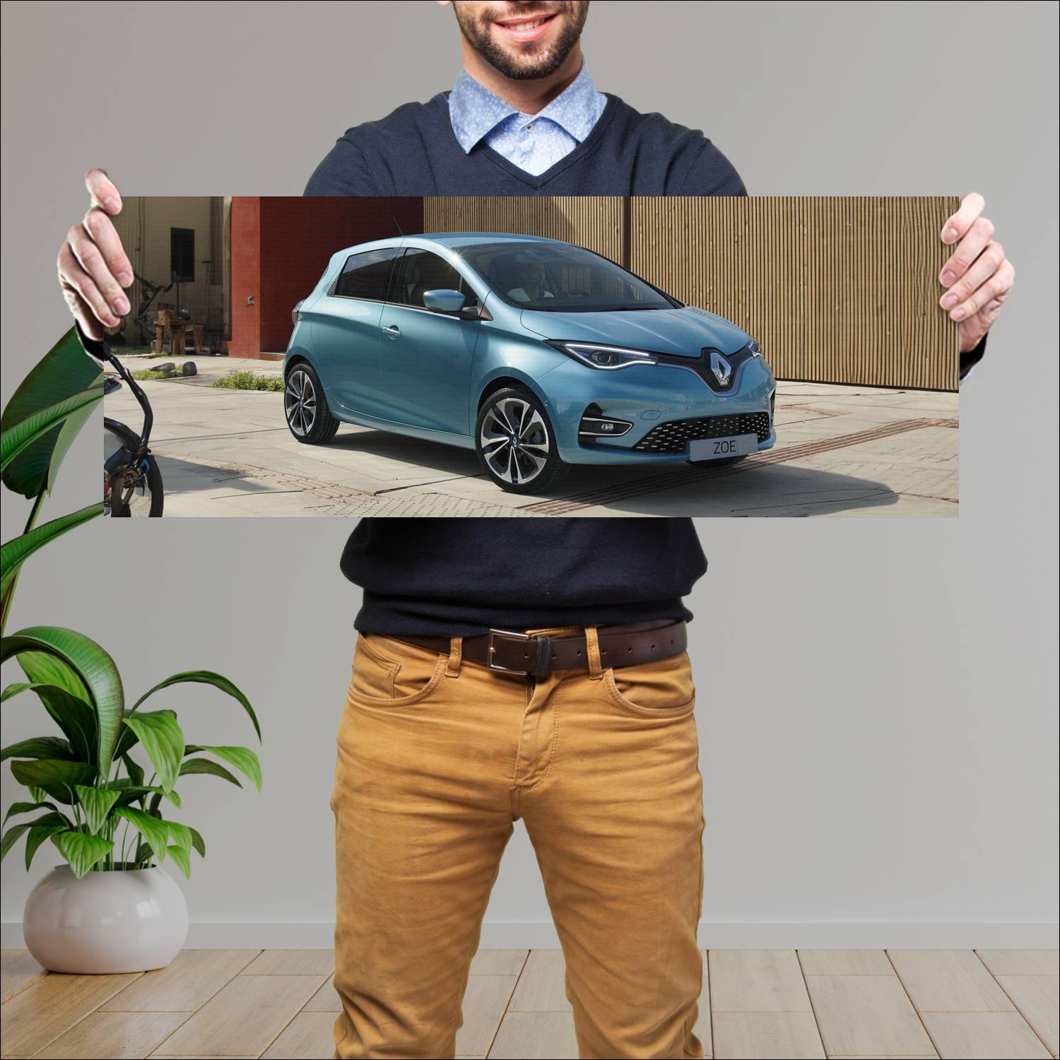 Cuadro grande 30x80cm 2019 renault zoe auto 175 Renault