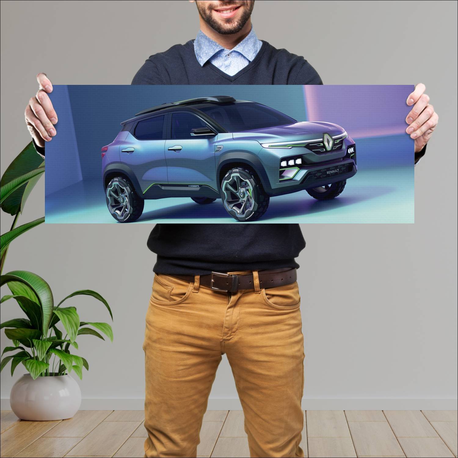 Cuadro grande 30x80cm 2020 renault kiger showcar 1 178 Renault