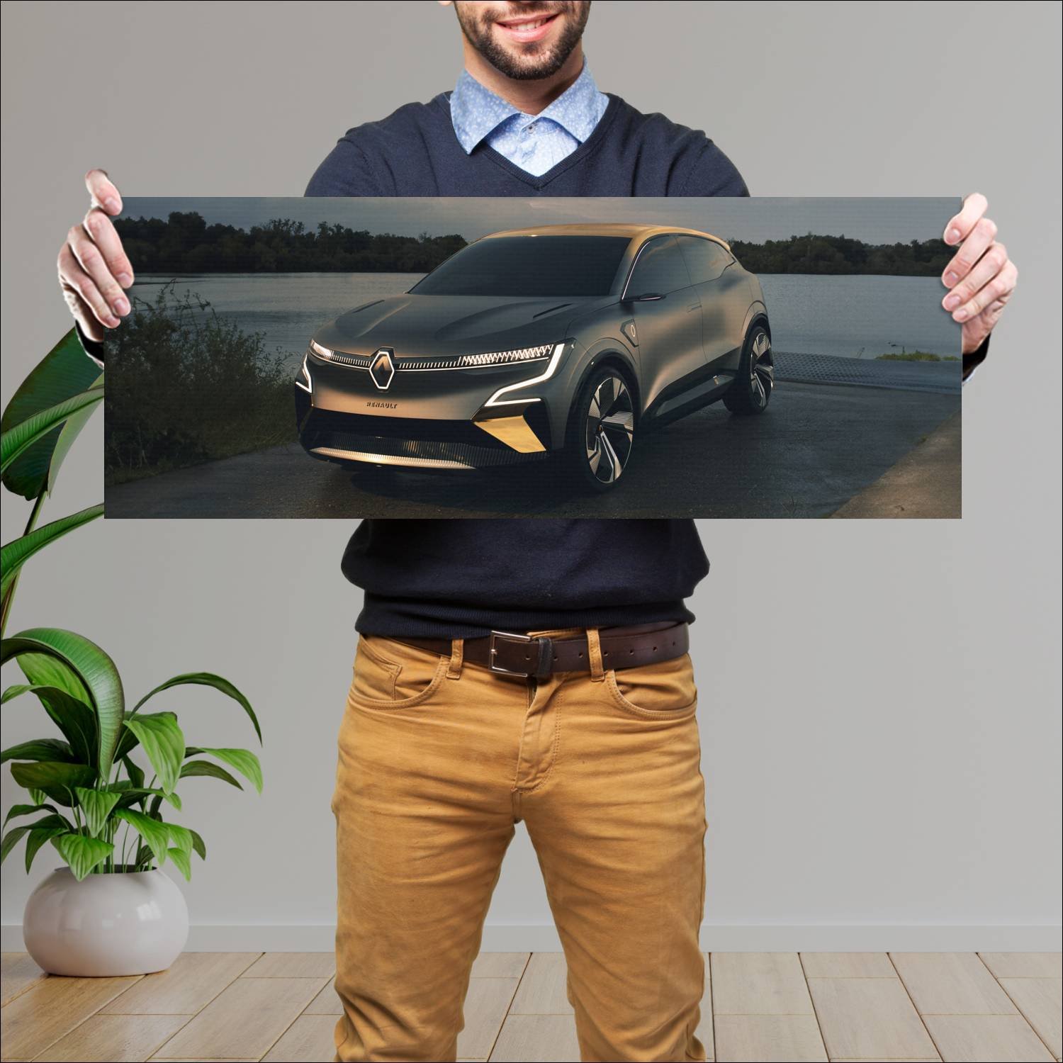 Cuadro grande 30x80cm 2020 renault megane e vision 180 Renault