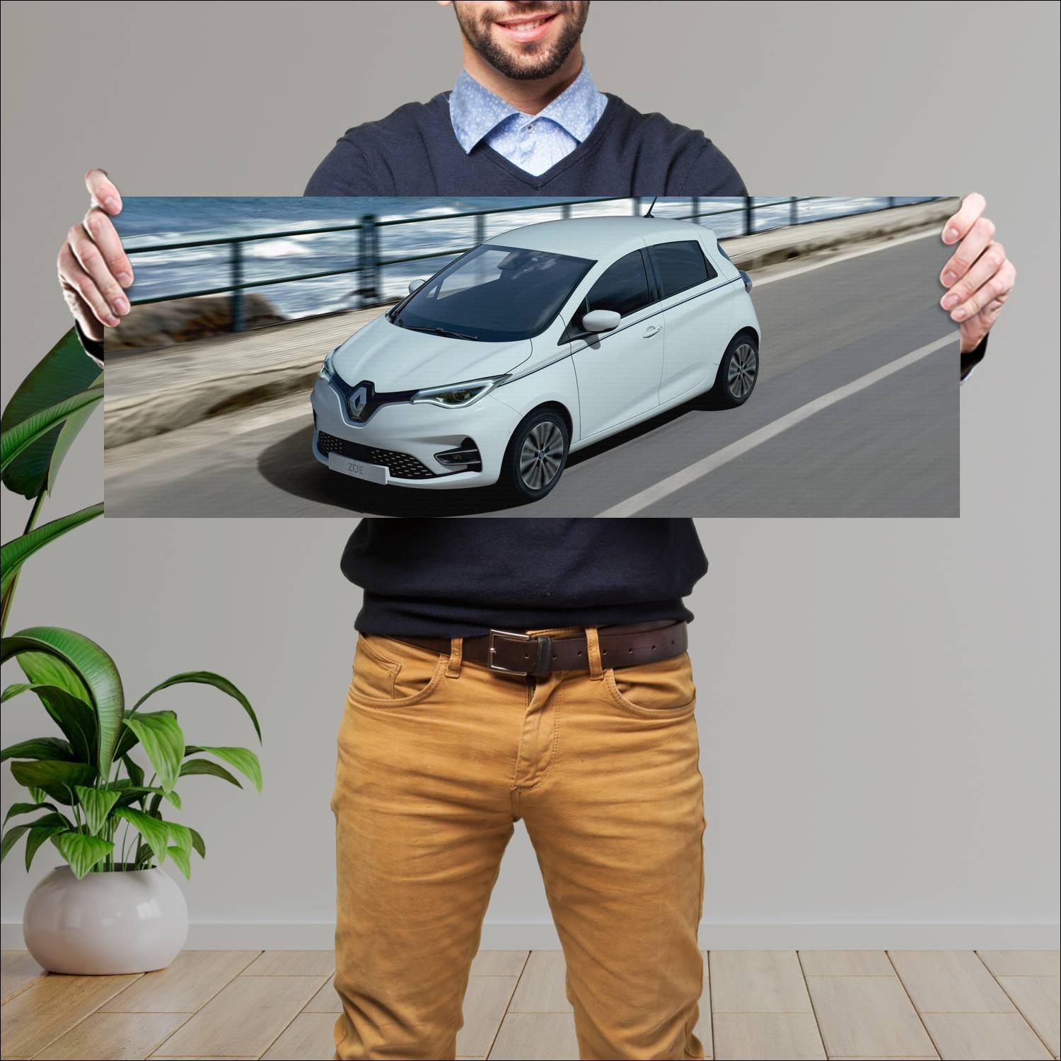 Cuadro grande 30x80cm 2020 renault zoe riviera 984 188 Renault
