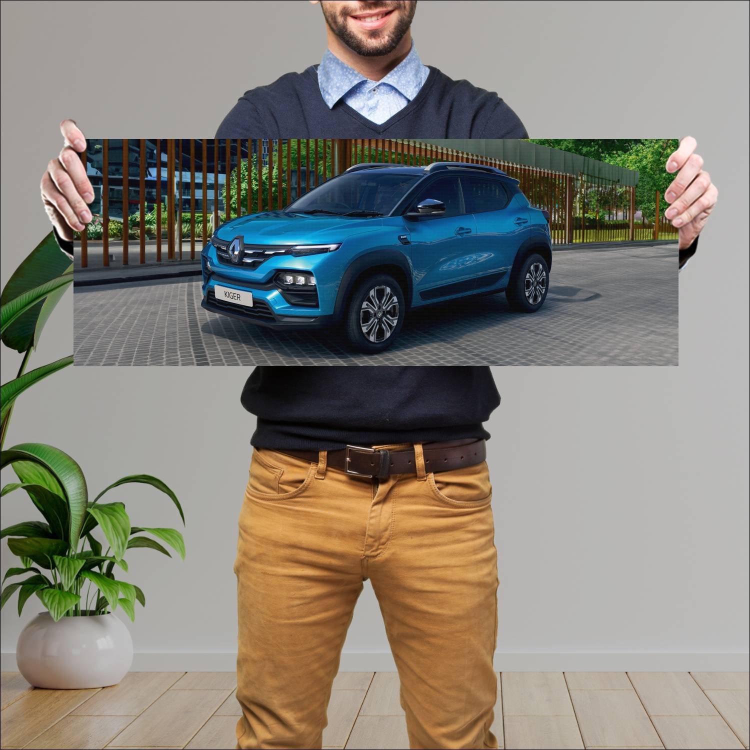 Cuadro grande 30x80cm 2021 renault kiger in auto 193 Renault