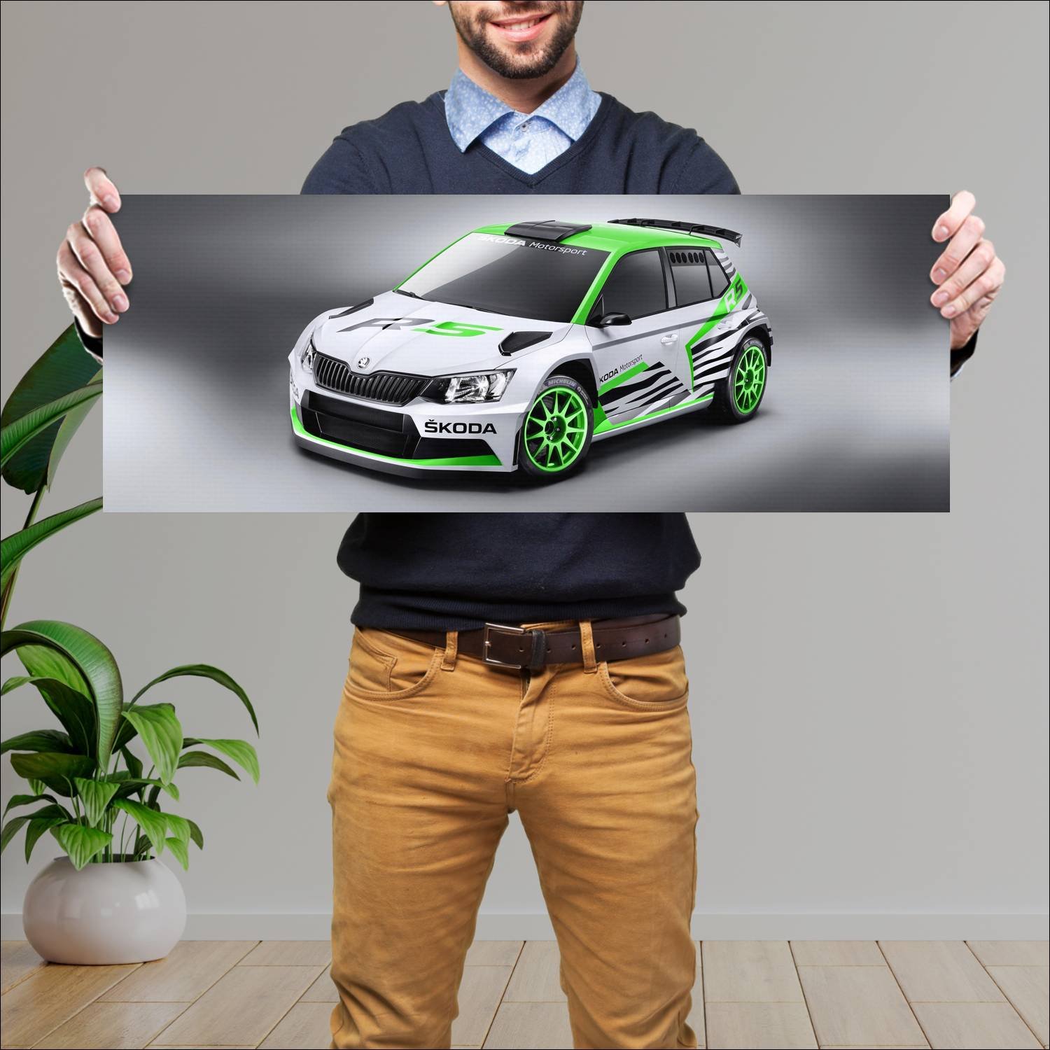 Cuadro grande 30x80cm 2014 skoda fabia r5 concept 205 Skoda