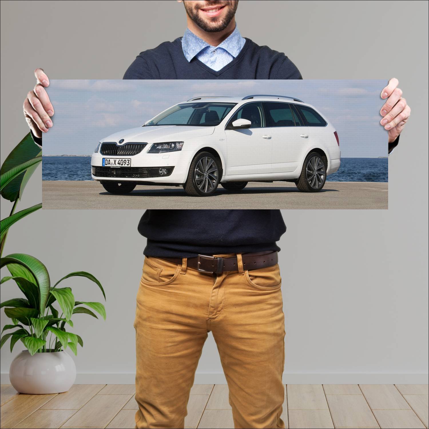 Cuadro grande 30x80cm 2014 skoda octavia combi lau 206 Skoda
