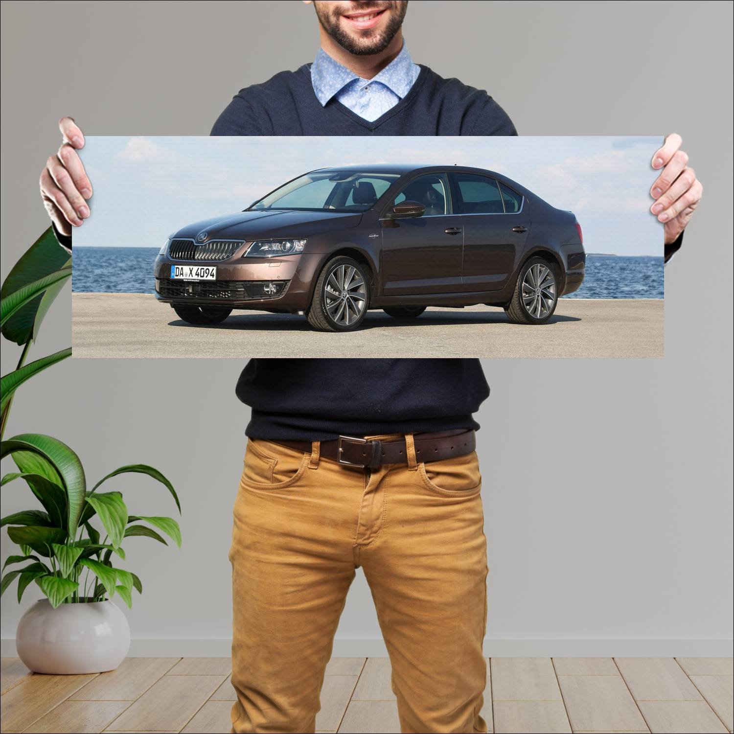 Cuadro grande 30x80cm 2014 skoda octavia laurin an 208 Skoda