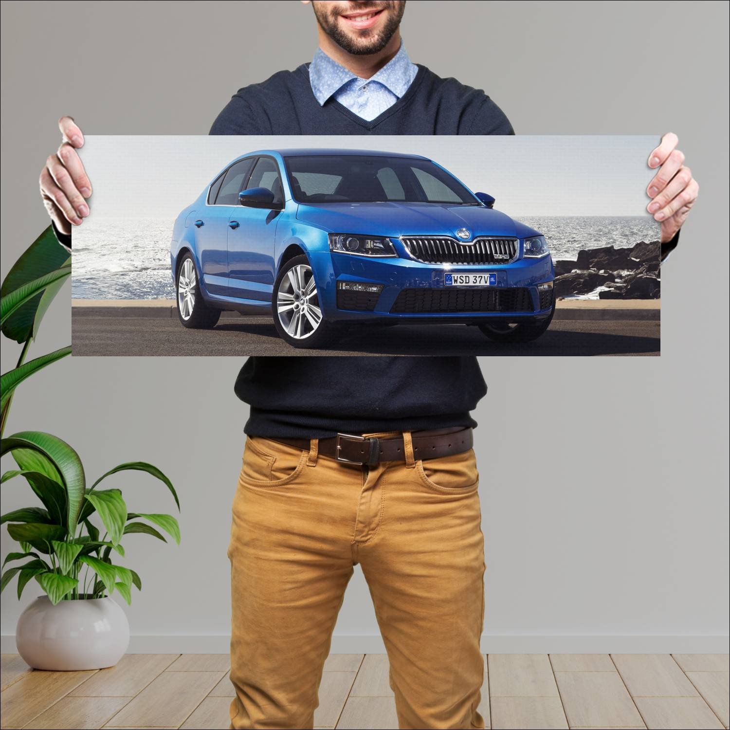 Cuadro grande 30x80cm 2014 skoda octavia rs au 333 209 Skoda