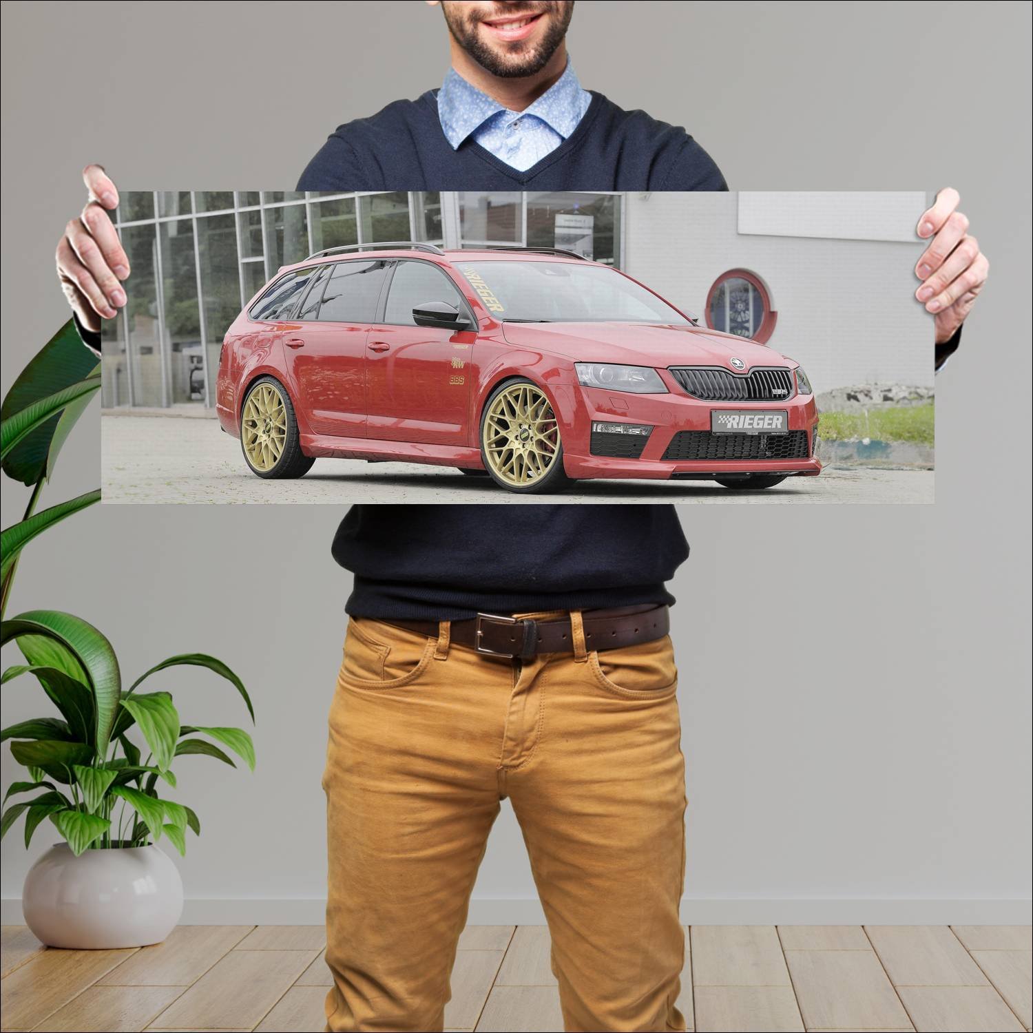 Cuadro grande 30x80cm 2014 skoda octavia rs combi 210 Skoda