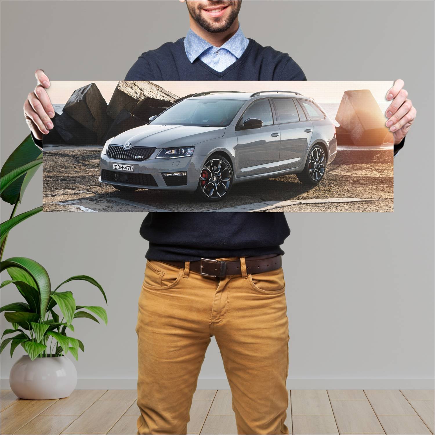 Cuadro grande 30x80cm 2014 skoda octavia rs wagon 211 Skoda