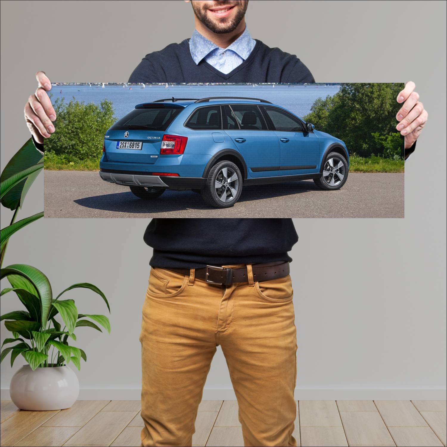 Cuadro grande 30x80cm 2014 skoda octavia scout 131 212 Skoda