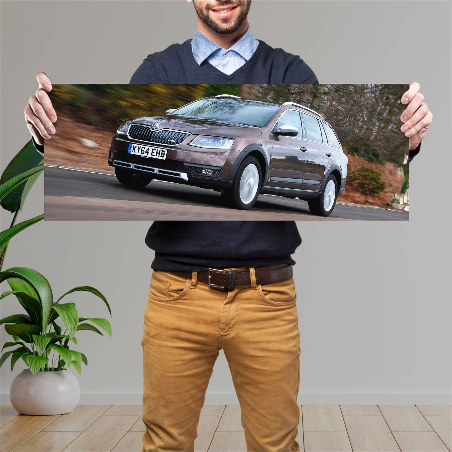 Cuadro grande 30x80cm 2014 skoda octavia scout uk 214 Skoda