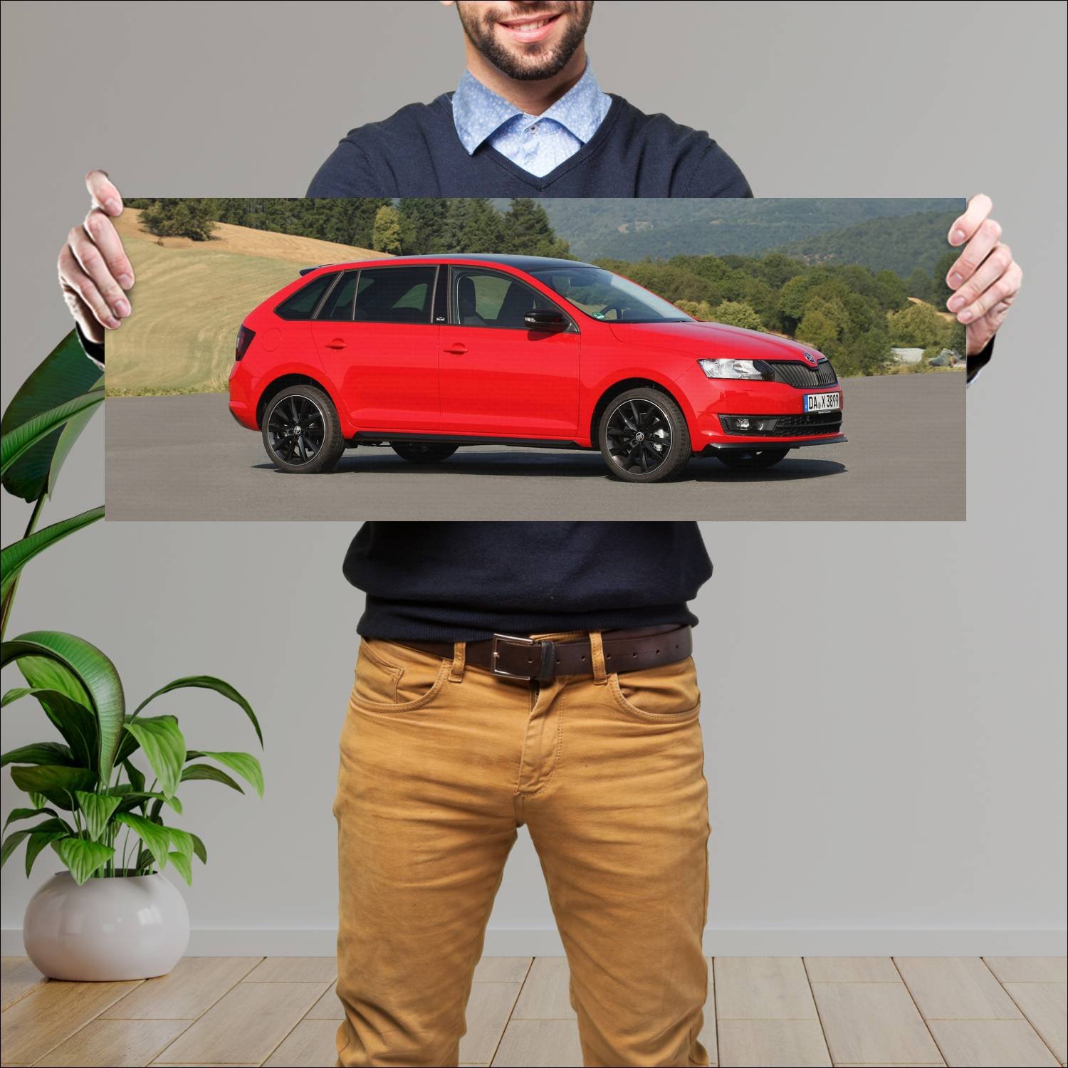 Cuadro grande 30x80cm 2014 skoda rapid spaceback m 216 Skoda