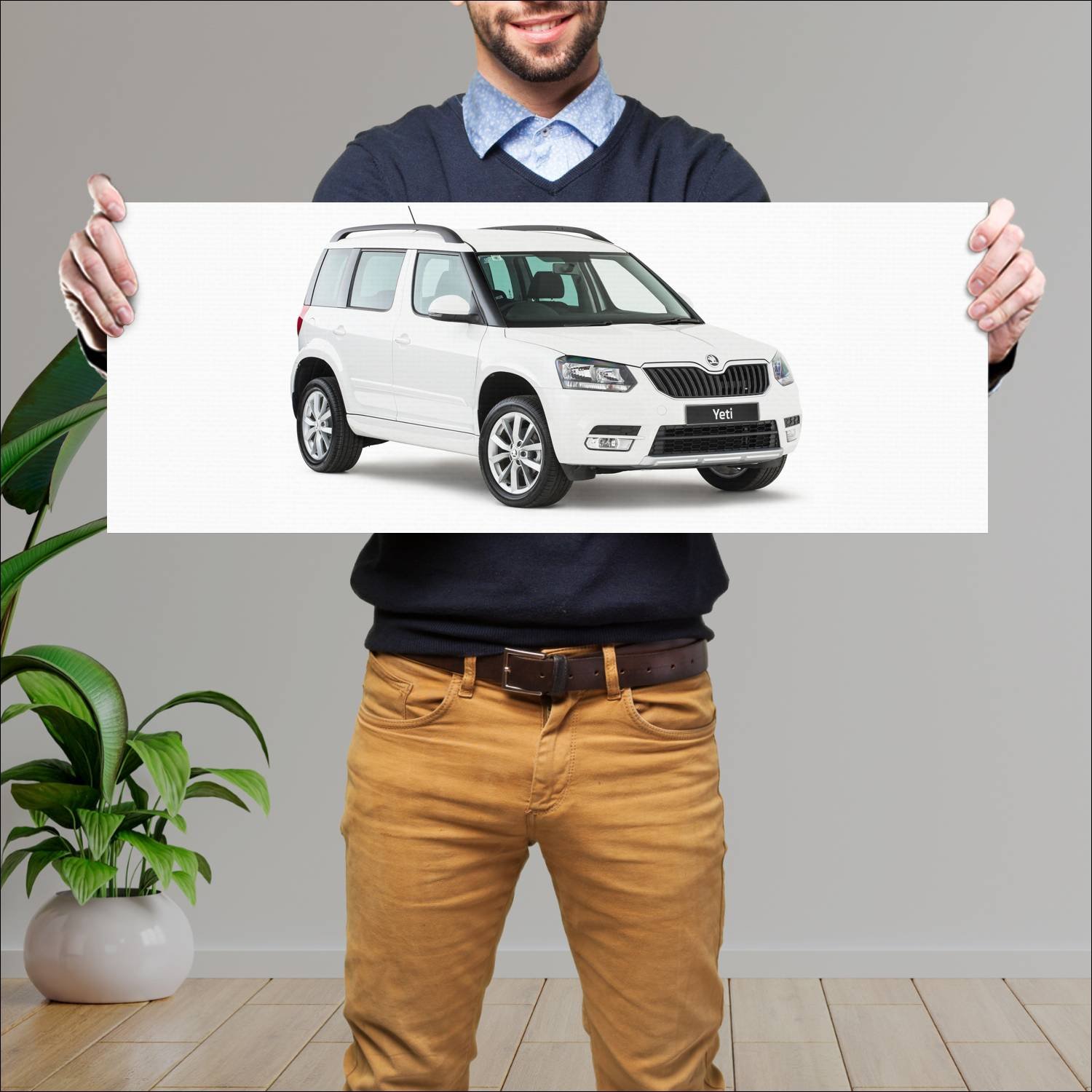 Cuadro grande 30x80cm 2014 skoda yeti au auto 223 Skoda