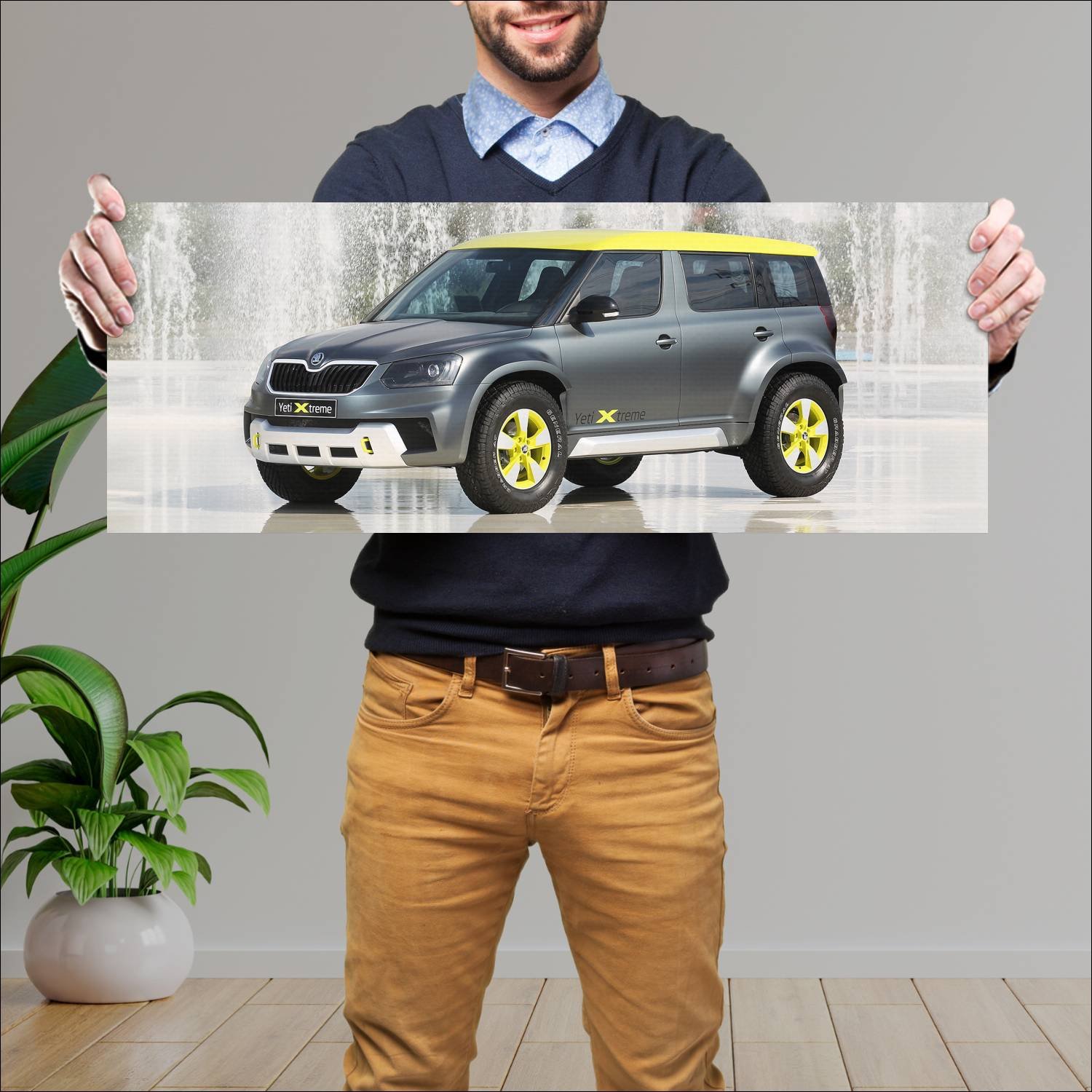 Cuadro grande 30x80cm 2014 skoda yeti xtreme auto 229 Skoda
