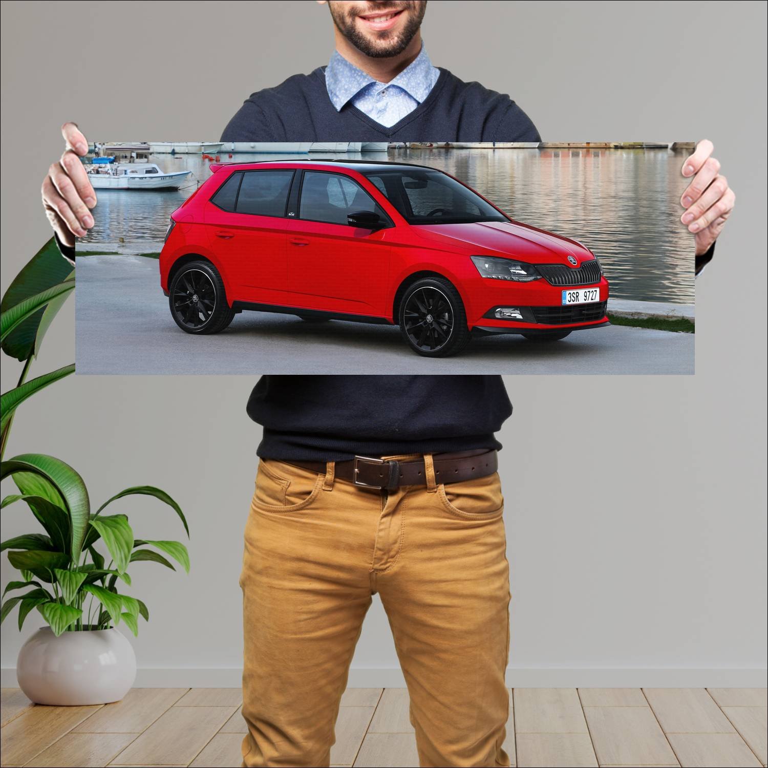 Cuadro grande 30x80cm 2015 skoda fabia monte carlo 235 Skoda