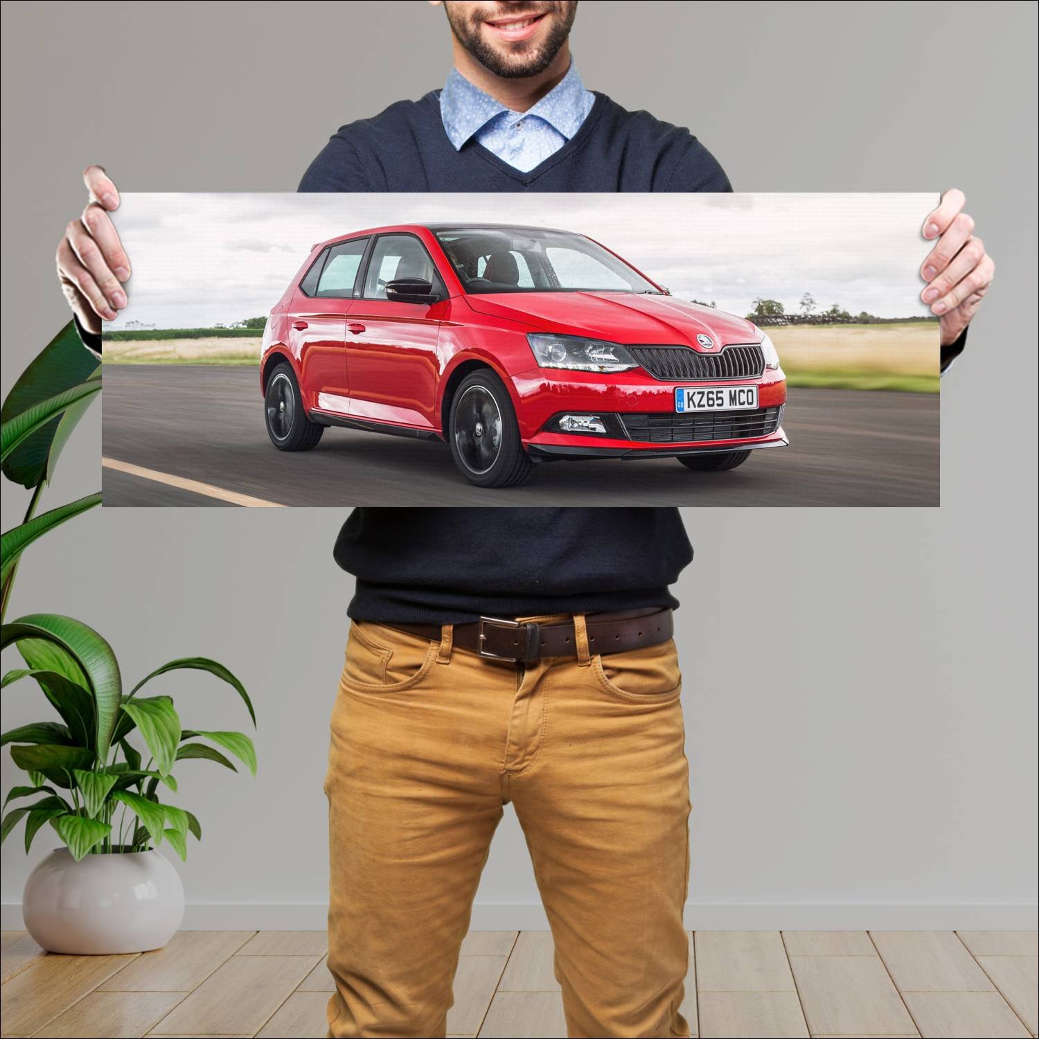 Cuadro grande 30x80cm 2015 skoda fabia monte carlo 236 Skoda
